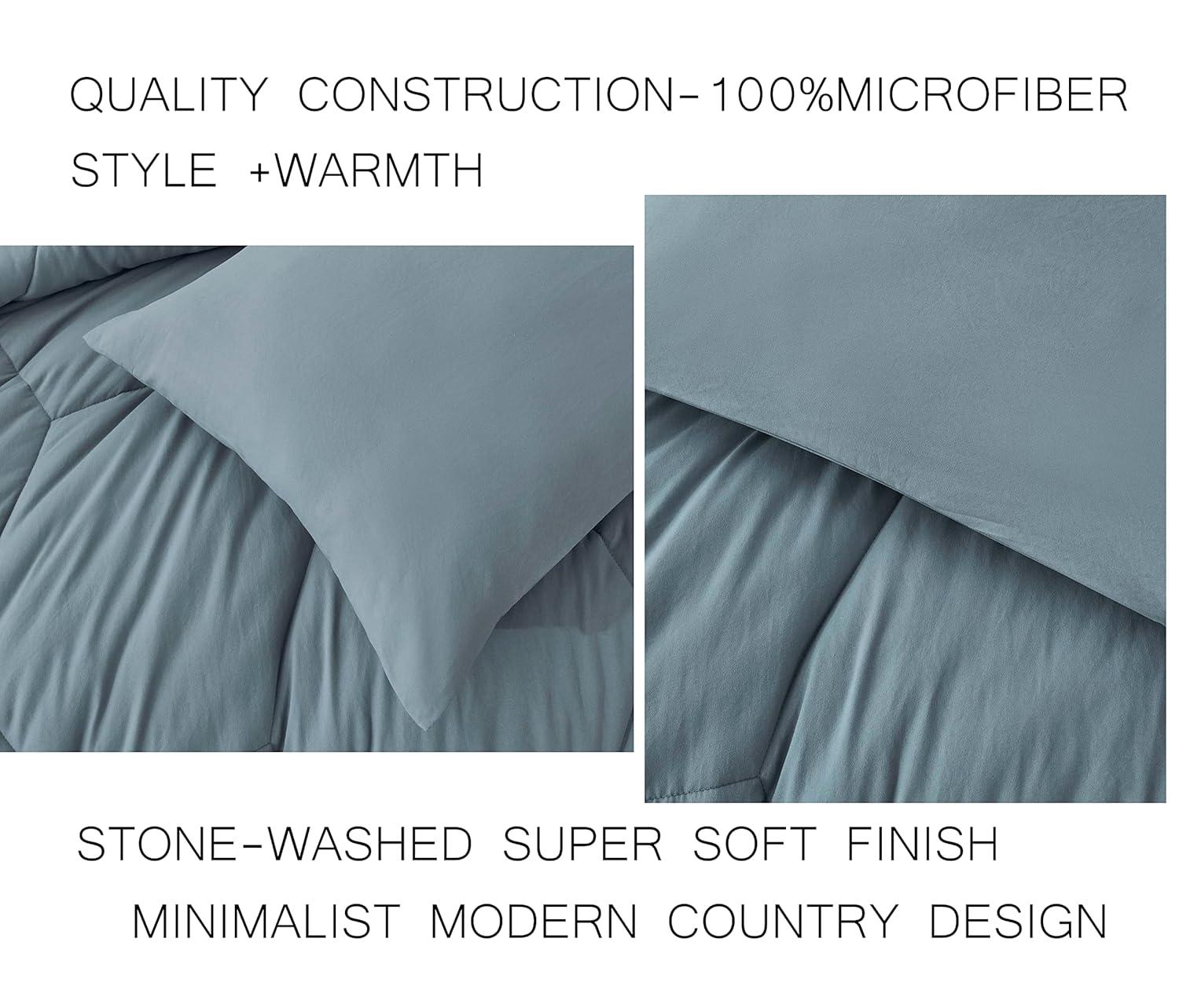 Chezmoi Collection Washed Microfiber Bedding Honeycomb Comforter Set