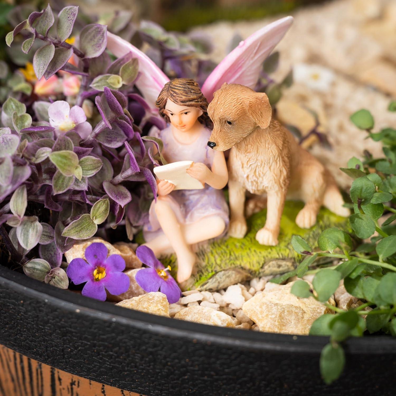 PRETMANNS Fairy Garden Accessories with Garden Fairy Figurines - Adorable Fairies for Fairy Gardens, Cute Fairy Garden Miniatures with a Fairy Furniture Kit C21