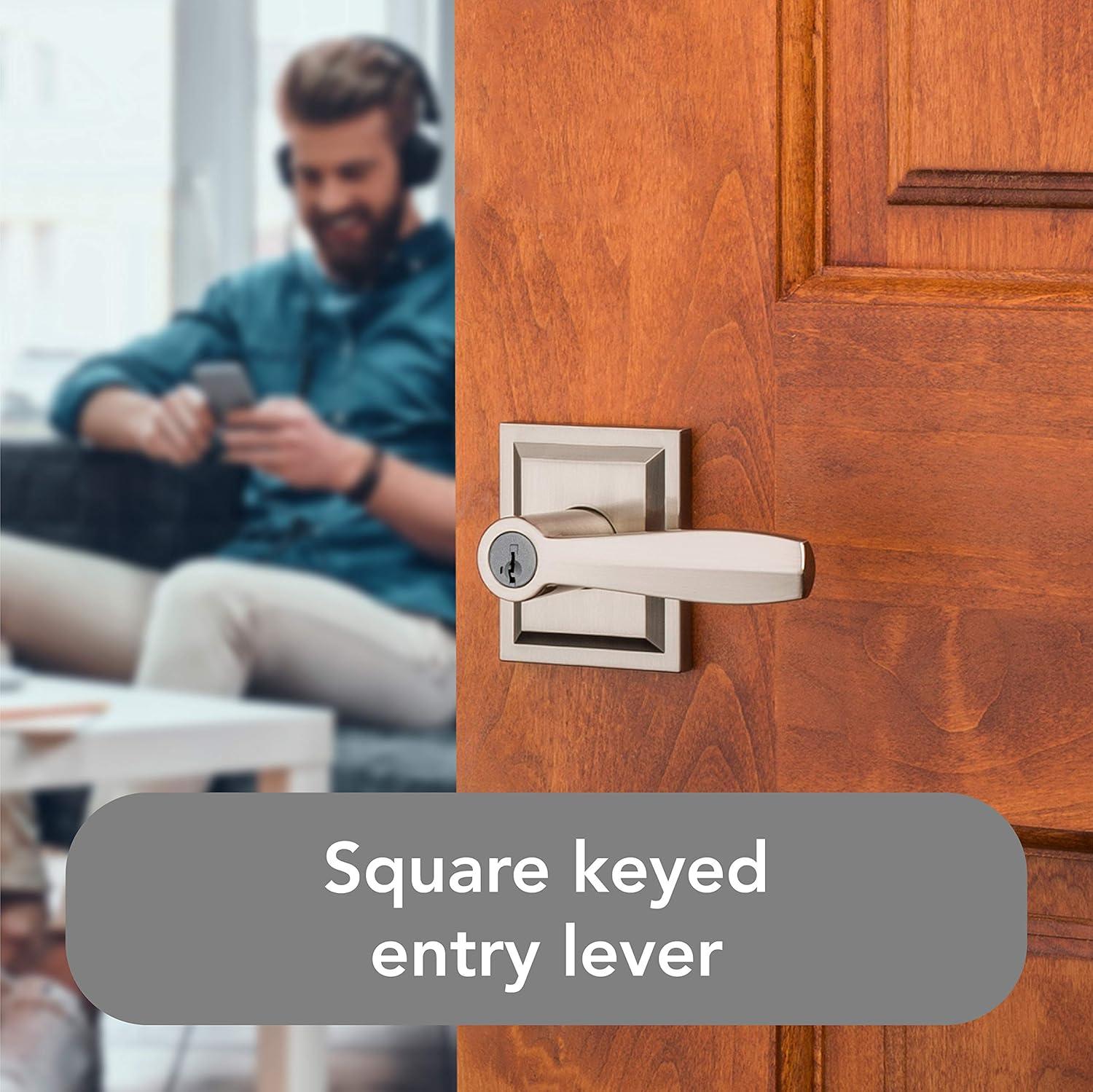 Baldwin Torrey Low Profile Rose Keyed Entry Lever Featuring Smartkey in SN