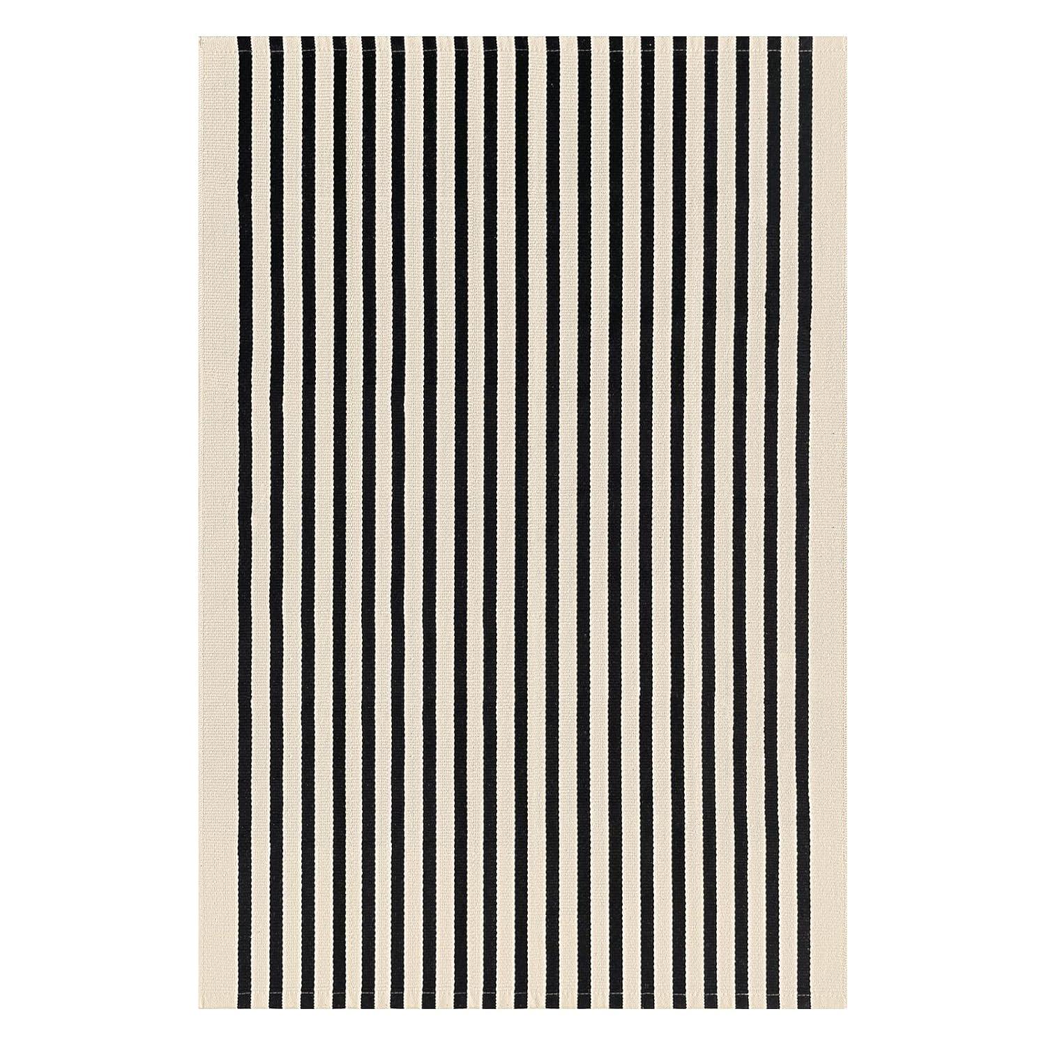 IOHOUZE Navy and White Striped Rug 2'x3' Front Door Rugs, Small Washable Area Rug for Front Porch, Spring Summer Doormats Outdoor Indoor, Cotton Rugs for Entryway Porch Entrance