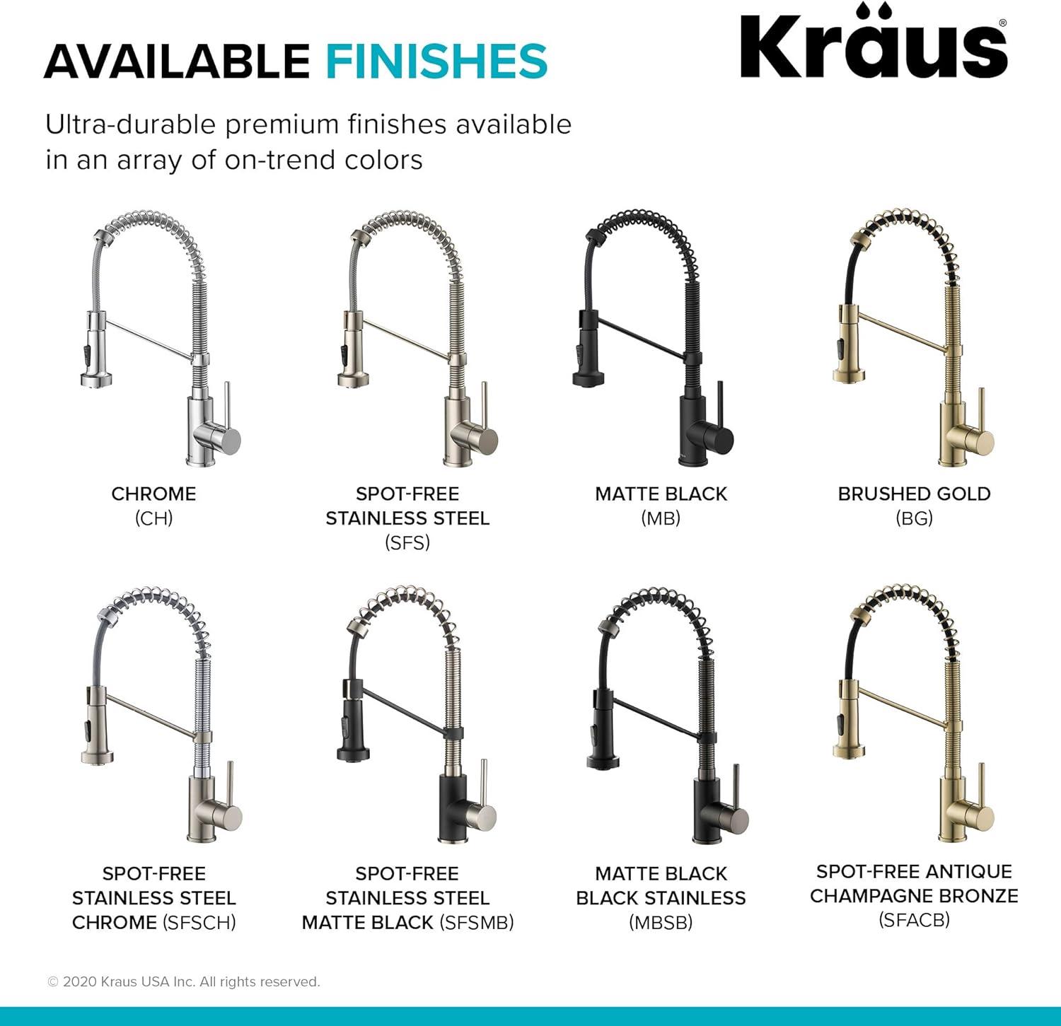 KRAUS Bolden Commercial Style 2-Function Single Handle Pull Down Kitchen Faucet