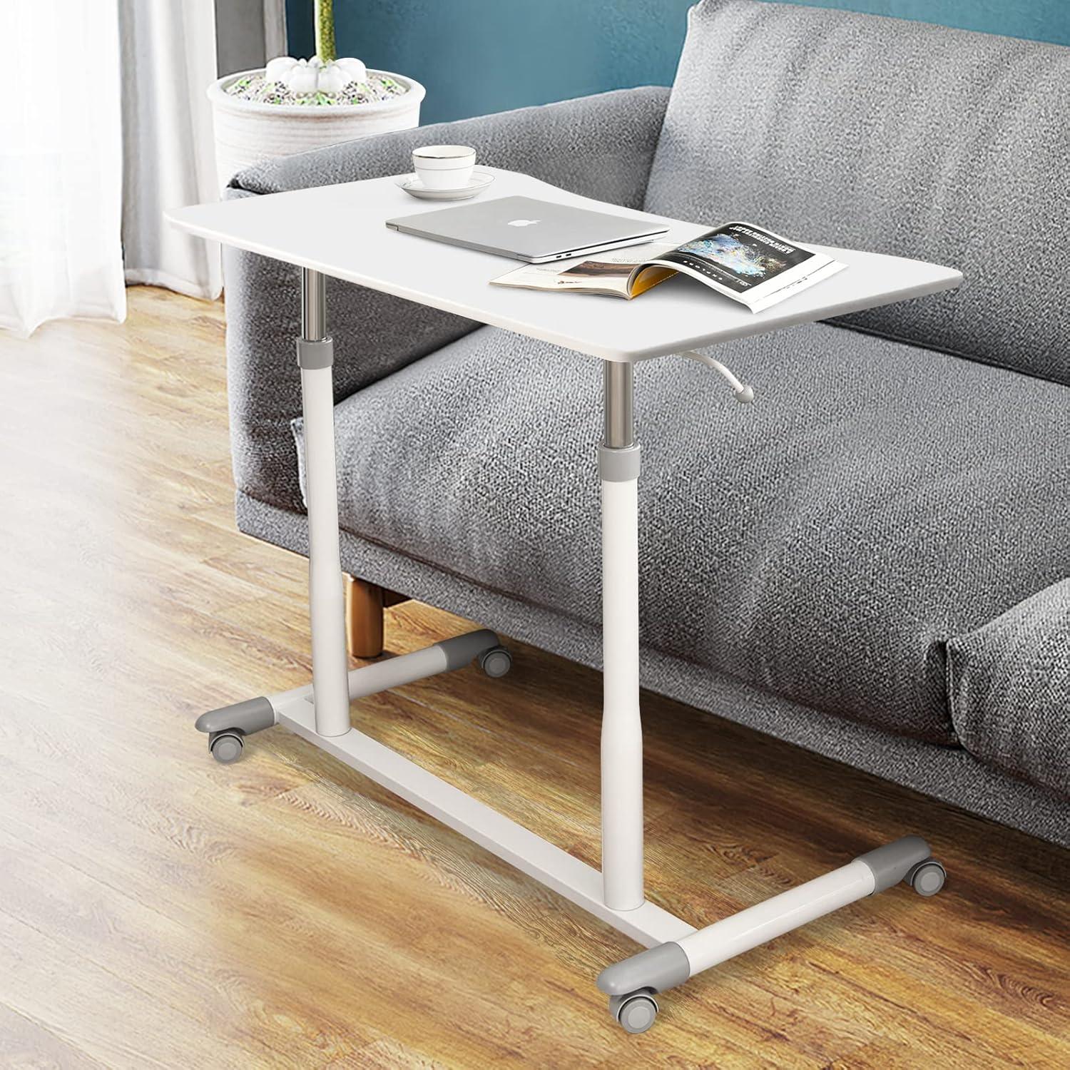 Costway Height Adjustable Computer Desk Sit to Stand Rolling Notebook Table Portable