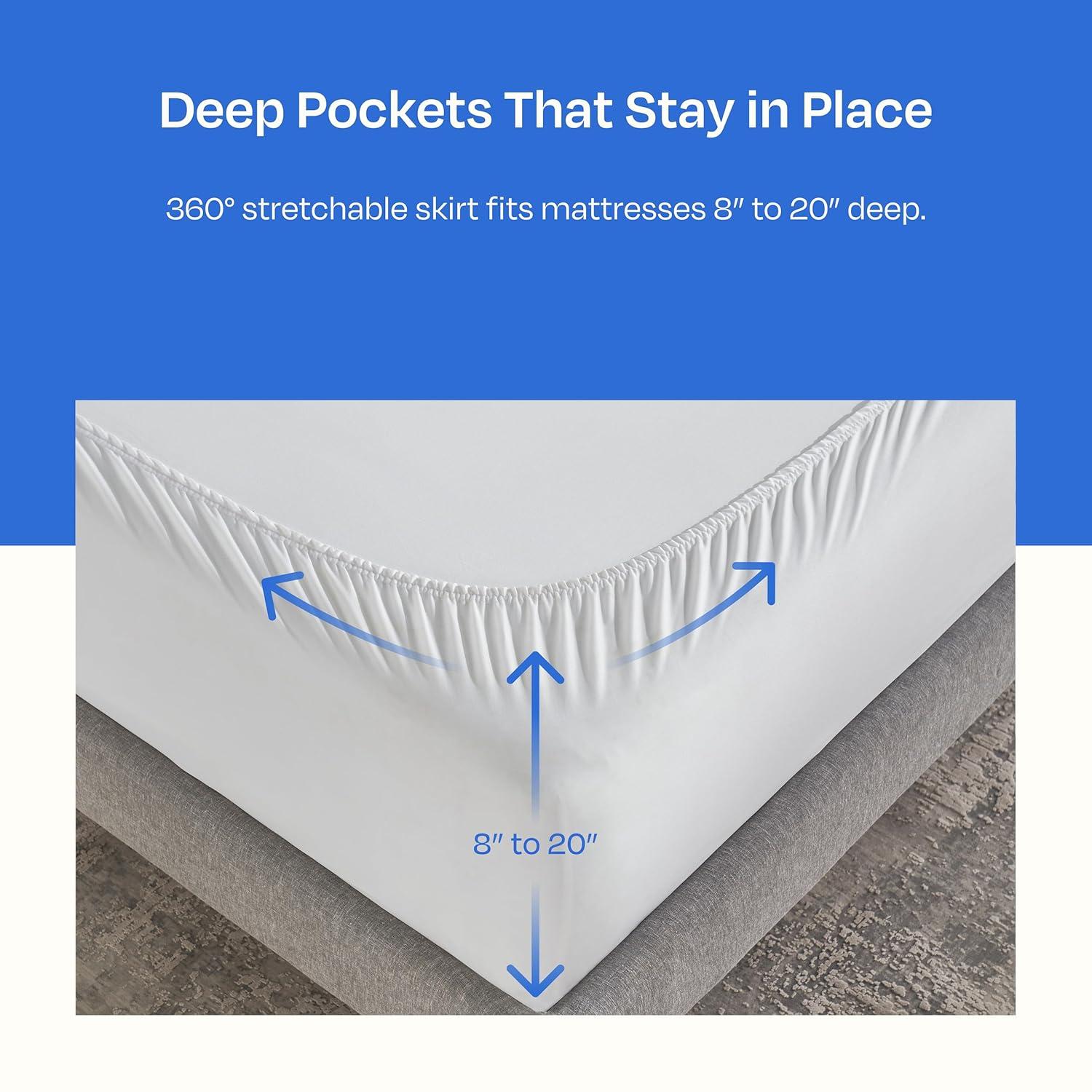 California Design Den Zippered Mattress Encasement Full - Waterproof Mattress Protector - Protects All Six-Sides - Full Size Mattress Cooling Cover