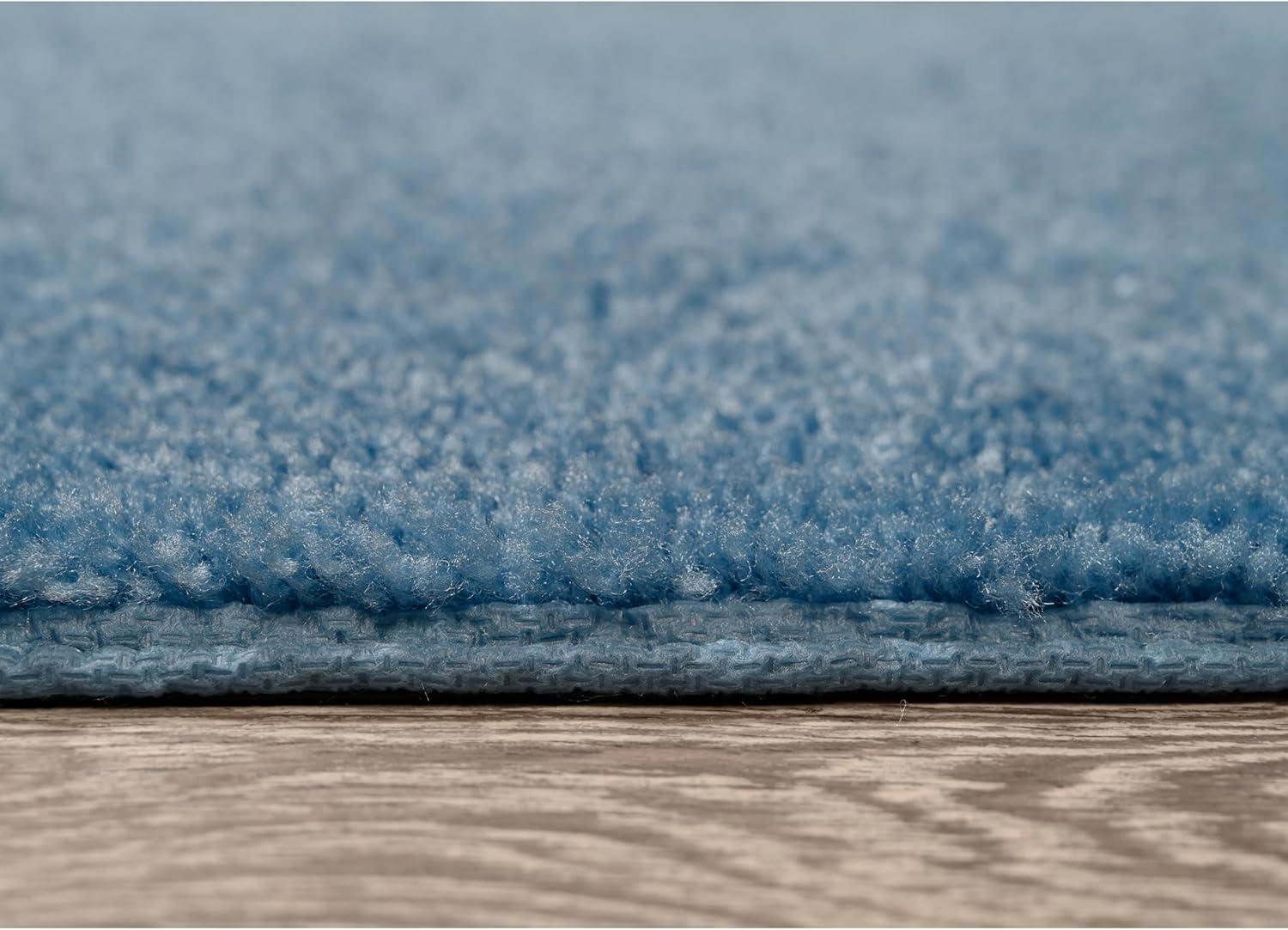 4pc Traditional Nylon Washable Bathroom Rug Set Basin Blue - Garland Rug: Includes Lid & Contour Cover, Machine Made