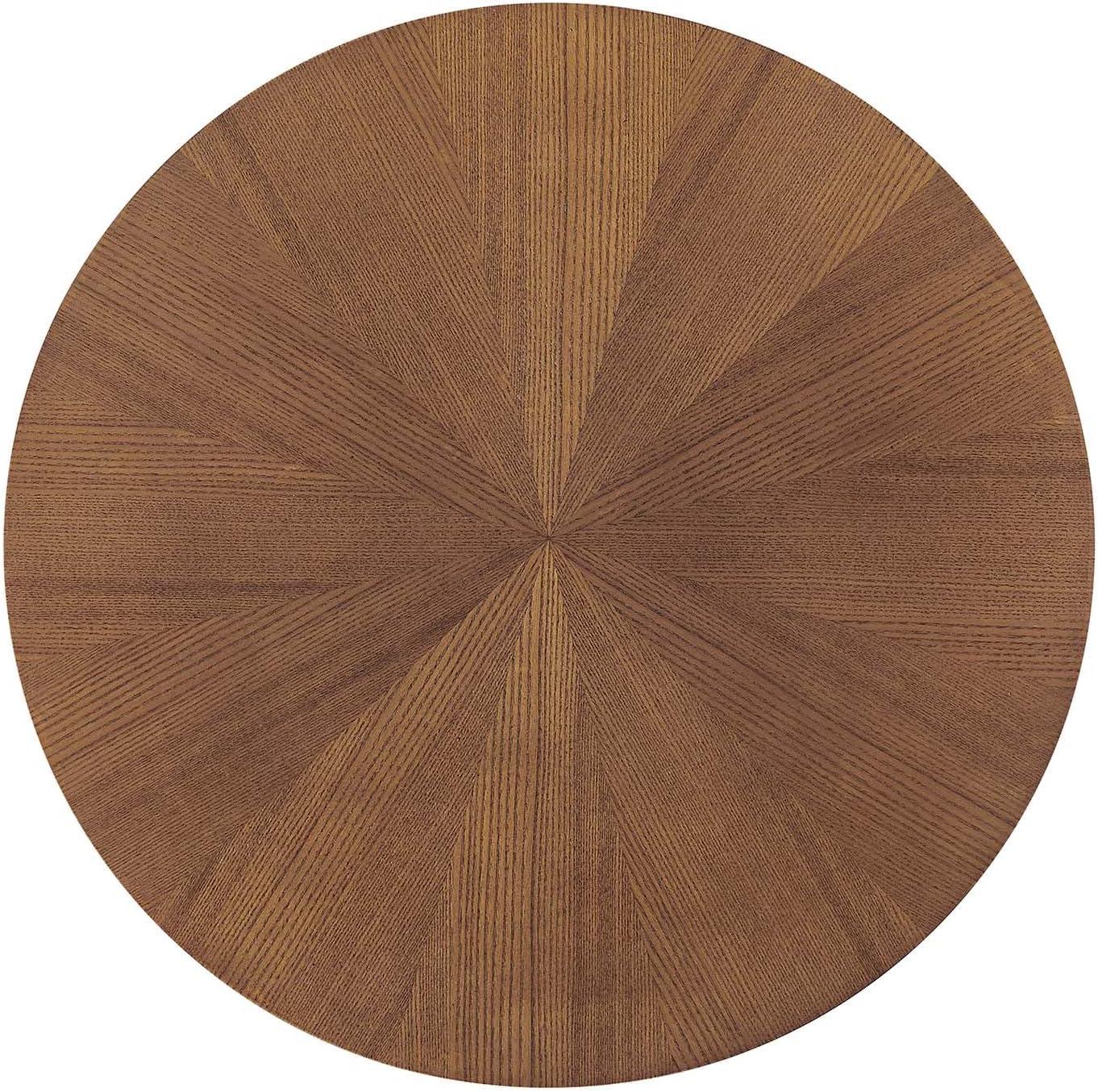 Walnut Mid-Century Modern Round Wood Side Table