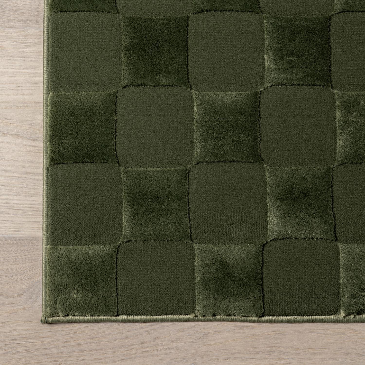 Nuloom Alaiya Checkered Pet Friendly Textured Machine Washable Area Rug, 4' x 6', Green