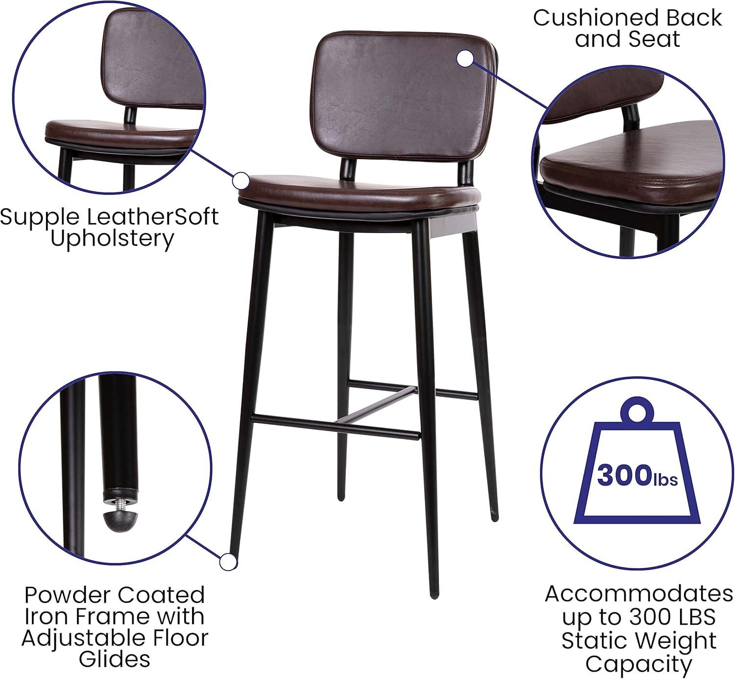 Crellus Upholstered Counter Stool with Metal Frame (Set of 2)