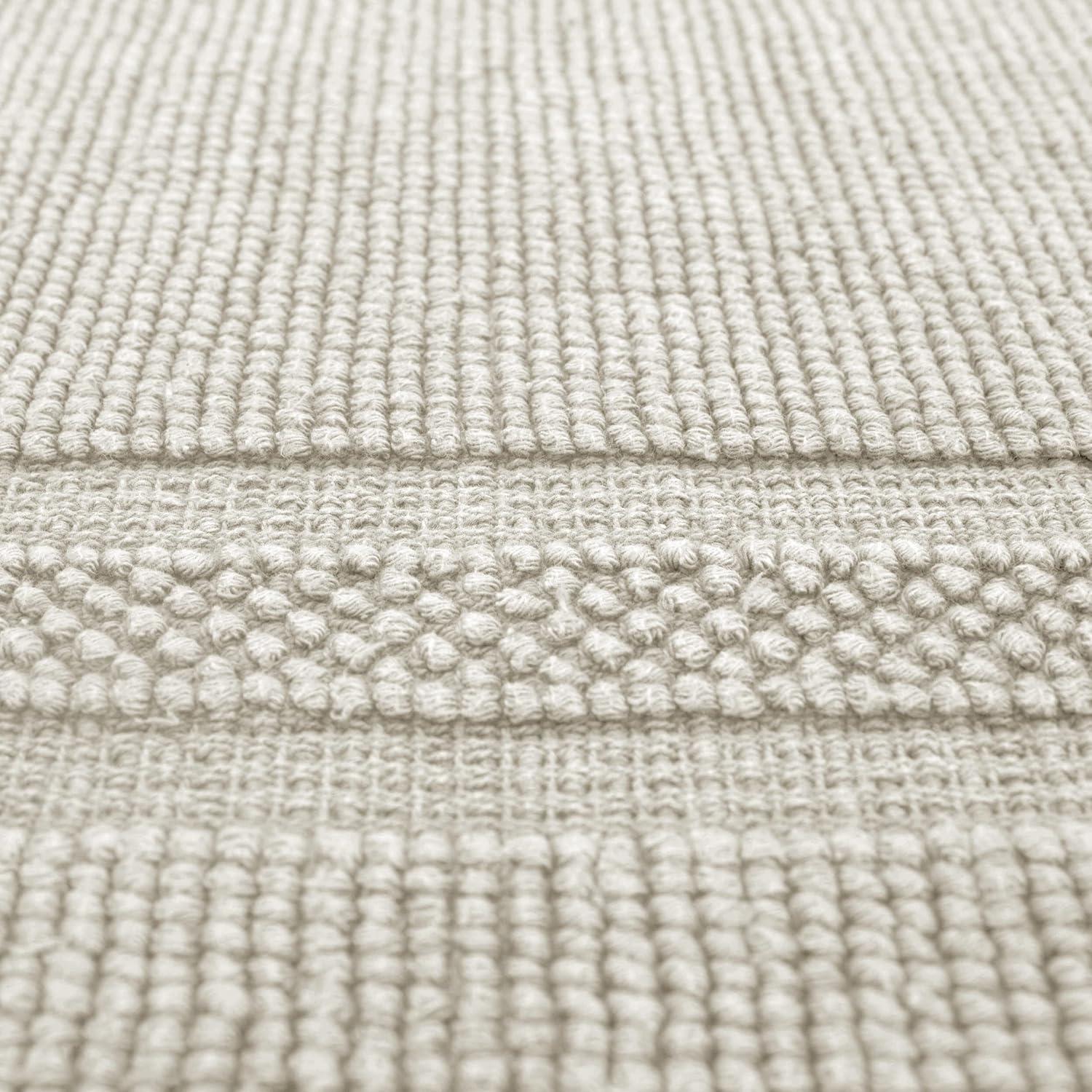 Jean Pierre Cotton Stonewash Racetrack 2-Piece Bath Rug Set, Lt Gray