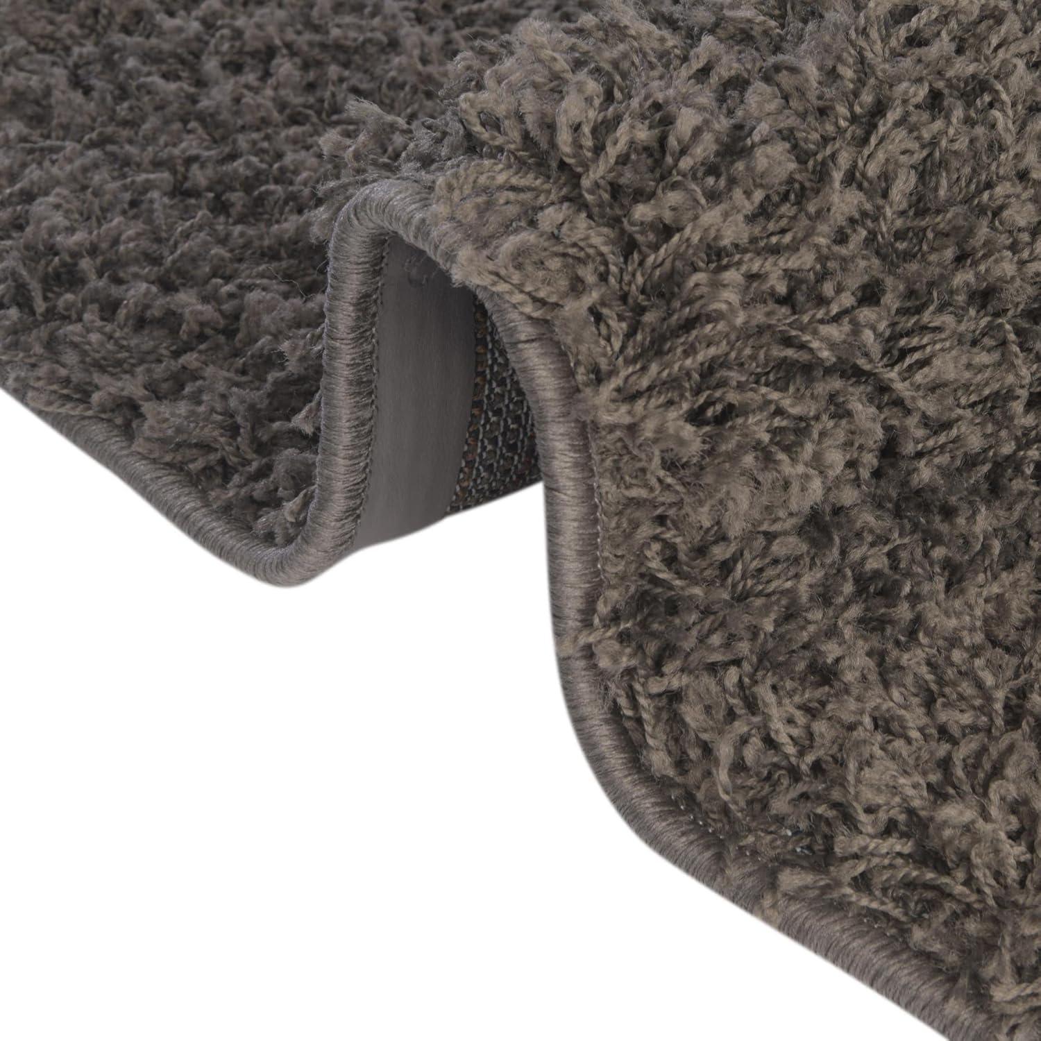 Rugs.com Solid Shag Collection Rug – 5' x 8' Graphite Gray Shag Rug Perfect For Bedrooms, Dining Rooms, Living Rooms