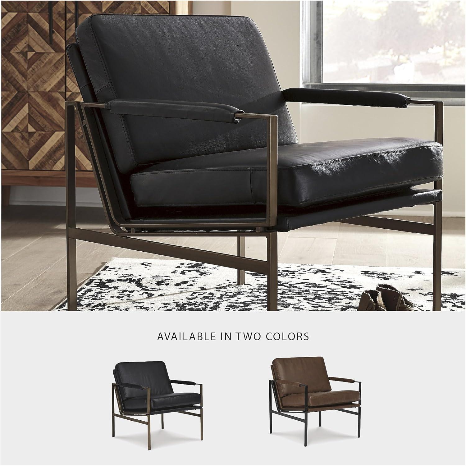 Signature Design by Ashley Contemporary Puckman Accent Chair Black