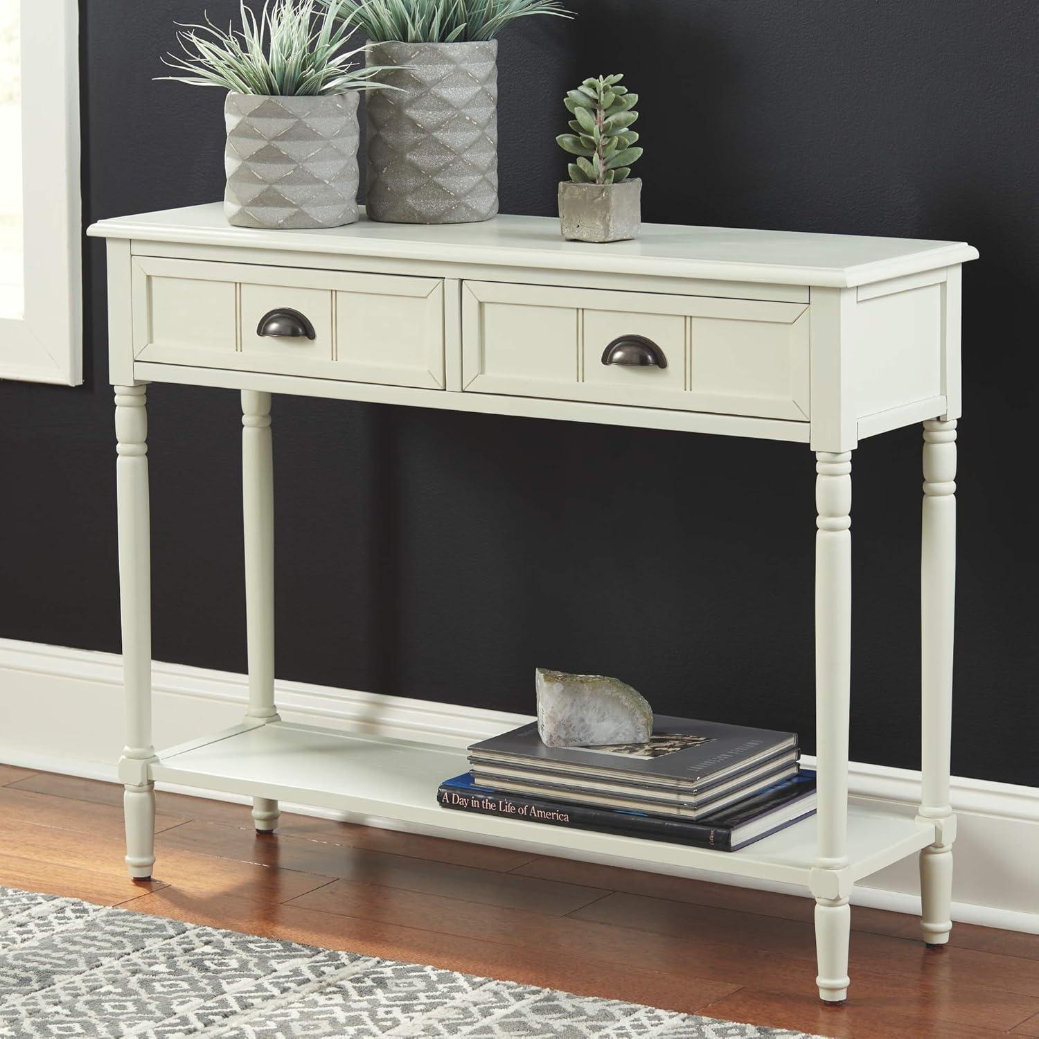 Goverton Sofa and Console Table White - Signature Design by Ashley: Vintage Entryway Storage with Shelves