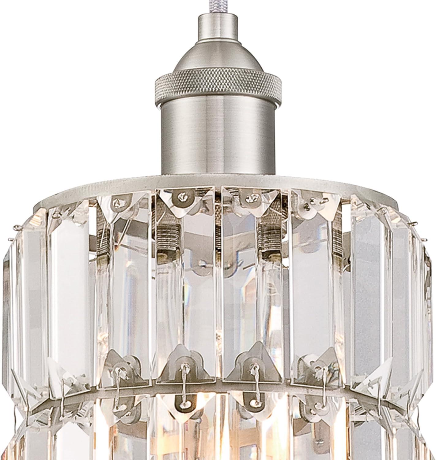 Sophie Brushed Nickel Mini Pendant with Crystal Prism Shade