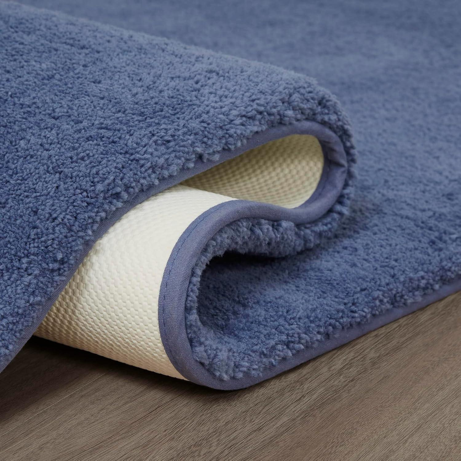 Marshmallow Quick-Dry Navy Microfiber Bath Rug