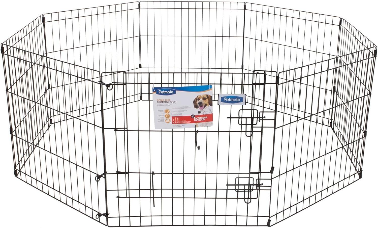 Petmate Black Metal Exercise Pen with Step-Through Door