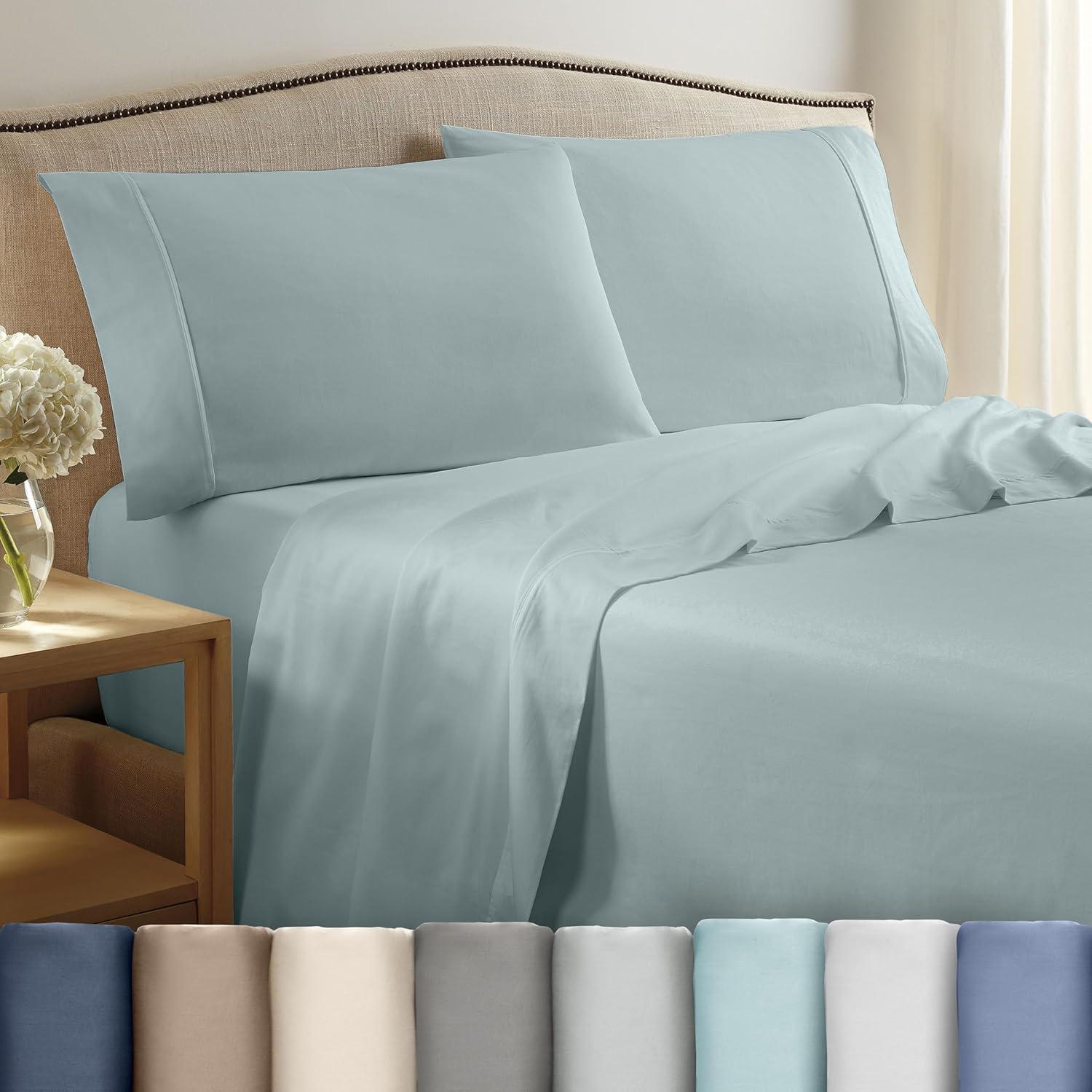 Aqua Full Cotton Sateen Deep Pocket Sheet Set