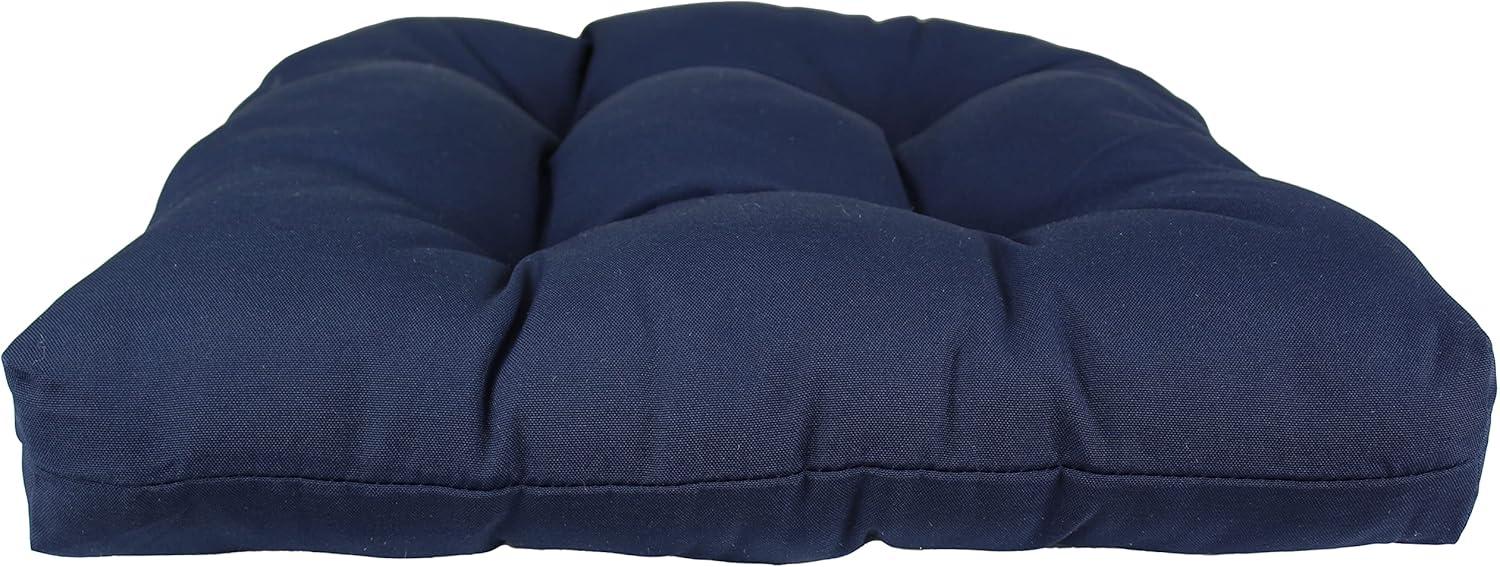 Everything Comfy Navy Indoor / Outdoor Seat Cushion Patio D Cushion 20" x 20", 2 Tie Backs