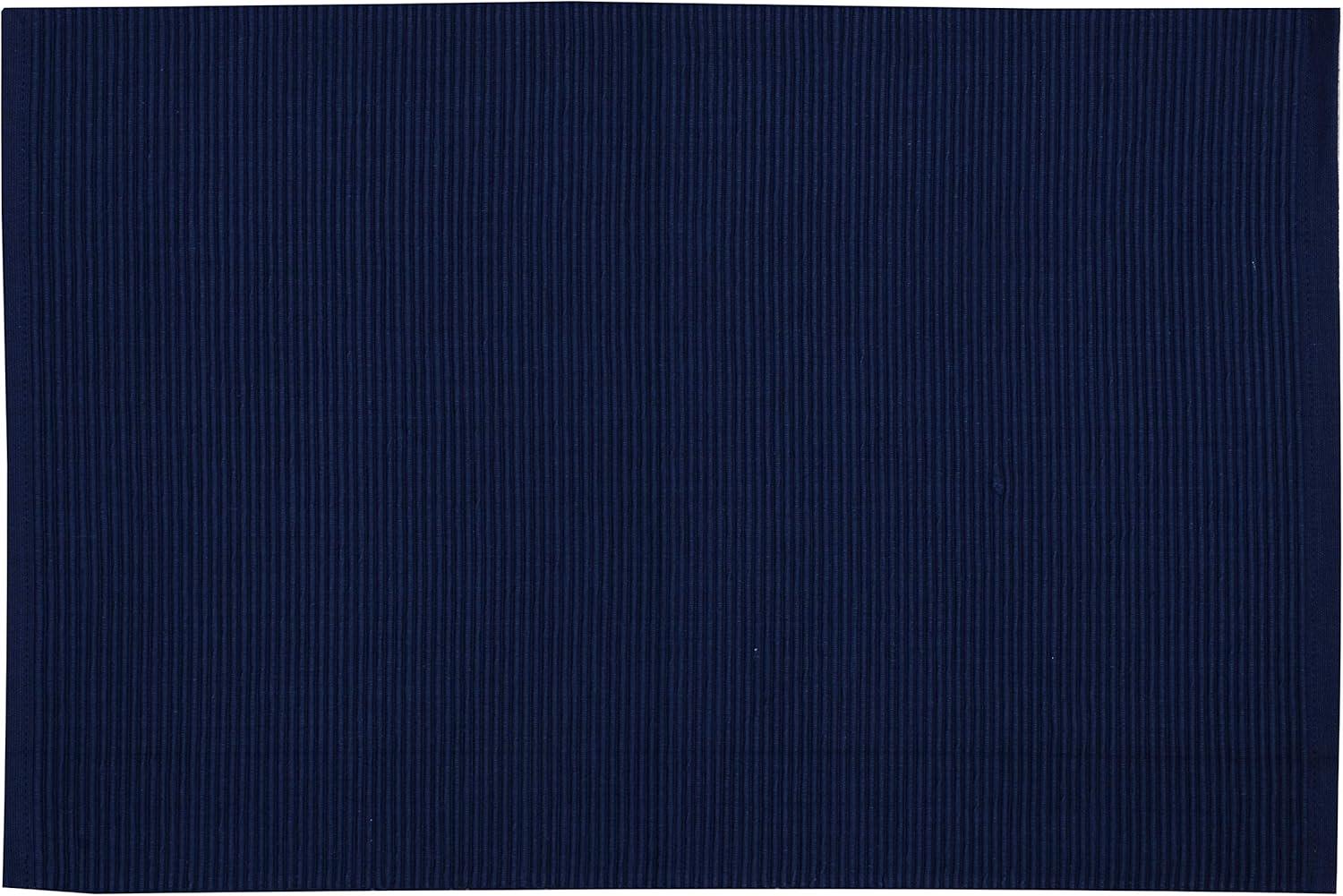 Yourtablecloth Ribbed Cotton Placemats – Placemat with Thicker Construction – Heavy Duty, Eco Friendly & Elegant Large Placemats –Set of 6 –Be it Restaurant or Home – Nautical Blue
