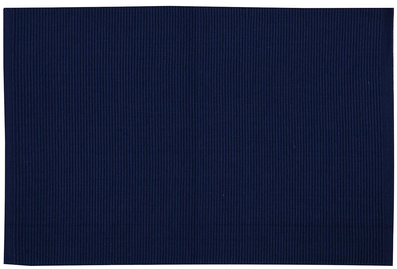 Yourtablecloth Ribbed Cotton Placemats – Placemat with Thicker Construction – Heavy Duty, Eco Friendly & Elegant Large Placemats –Set of 6 –Be it Restaurant or Home – Nautical Blue