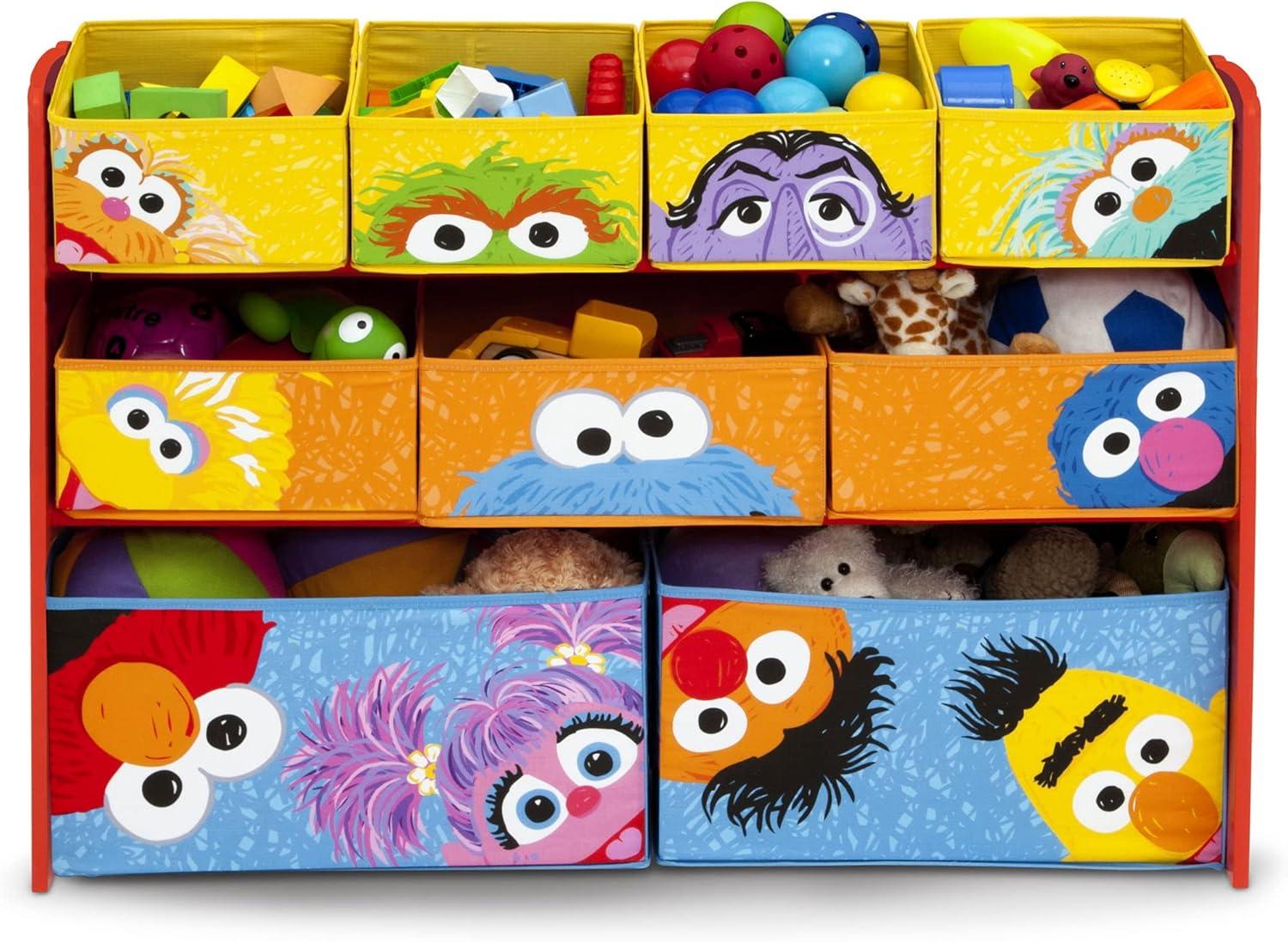 Delta Children Sesame Street Deluxe 9 Bin Design and Store Toy Organizer