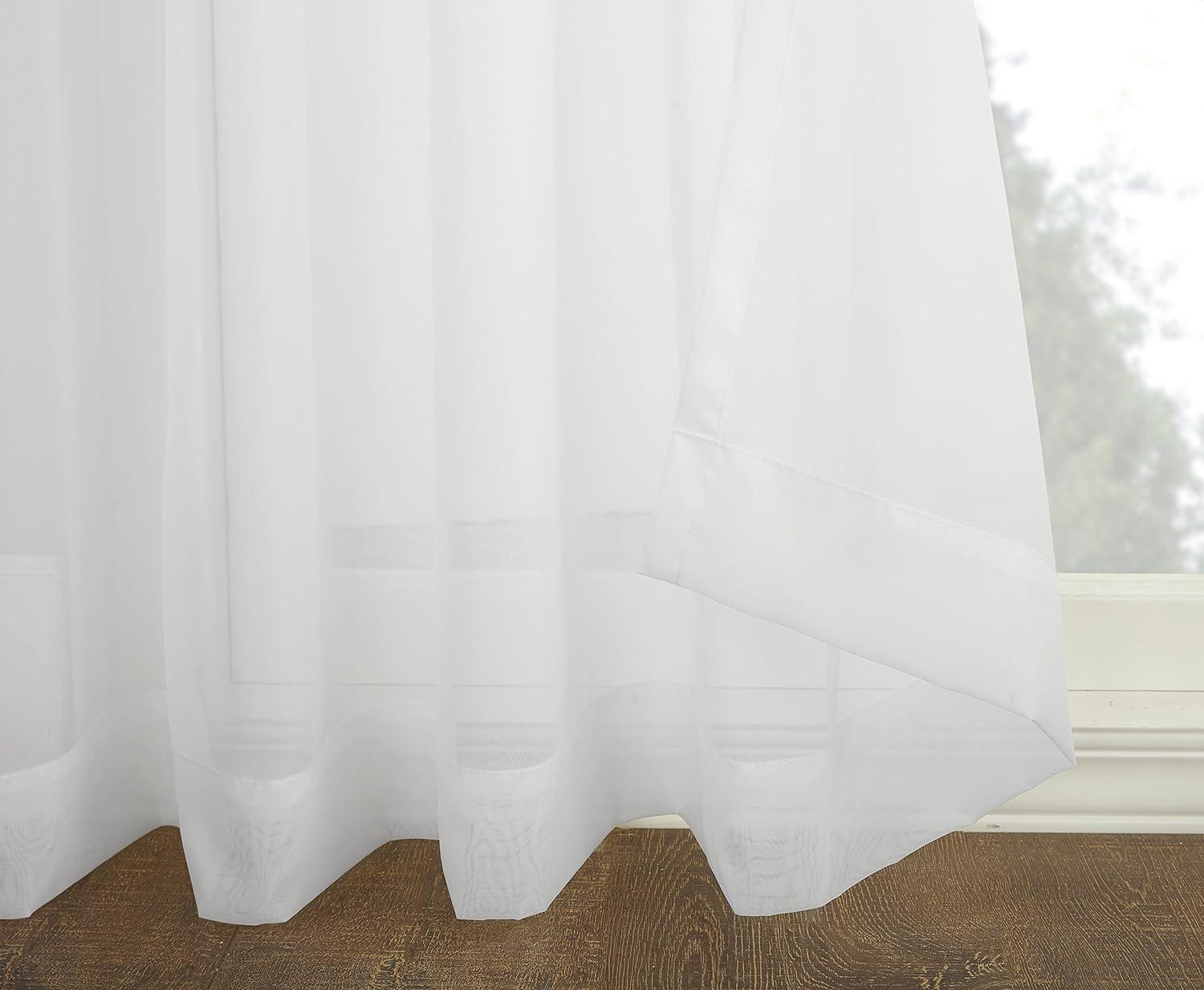 No. 918 Emily Extra-Wide Sheer Voile Sliding Door Patio Curtain Panel, 100"x84", White