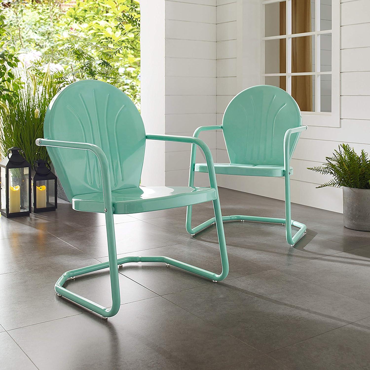 Griffith Aqua Metal Outdoor Lounge Chair