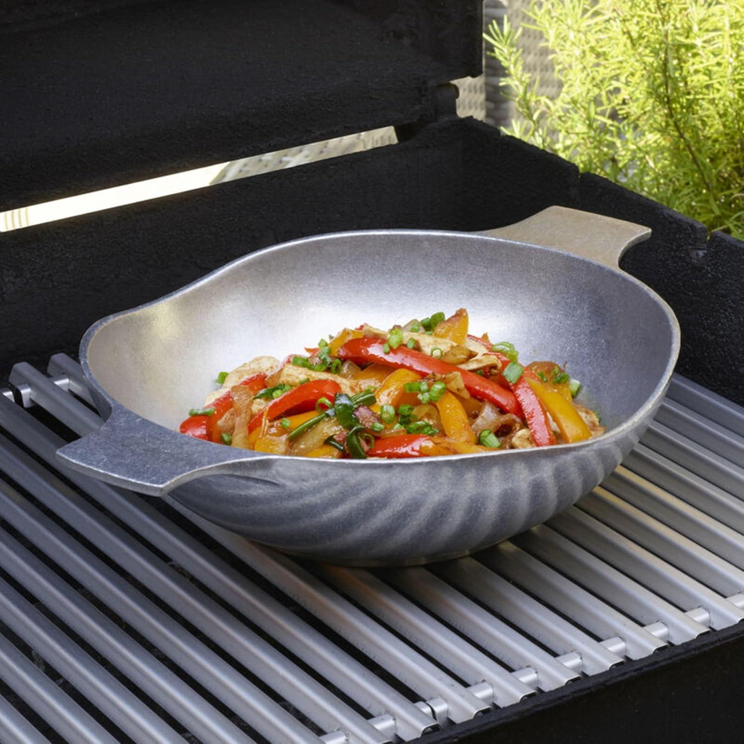 Silver 10.75 Inch Gourmet Grillware Wok