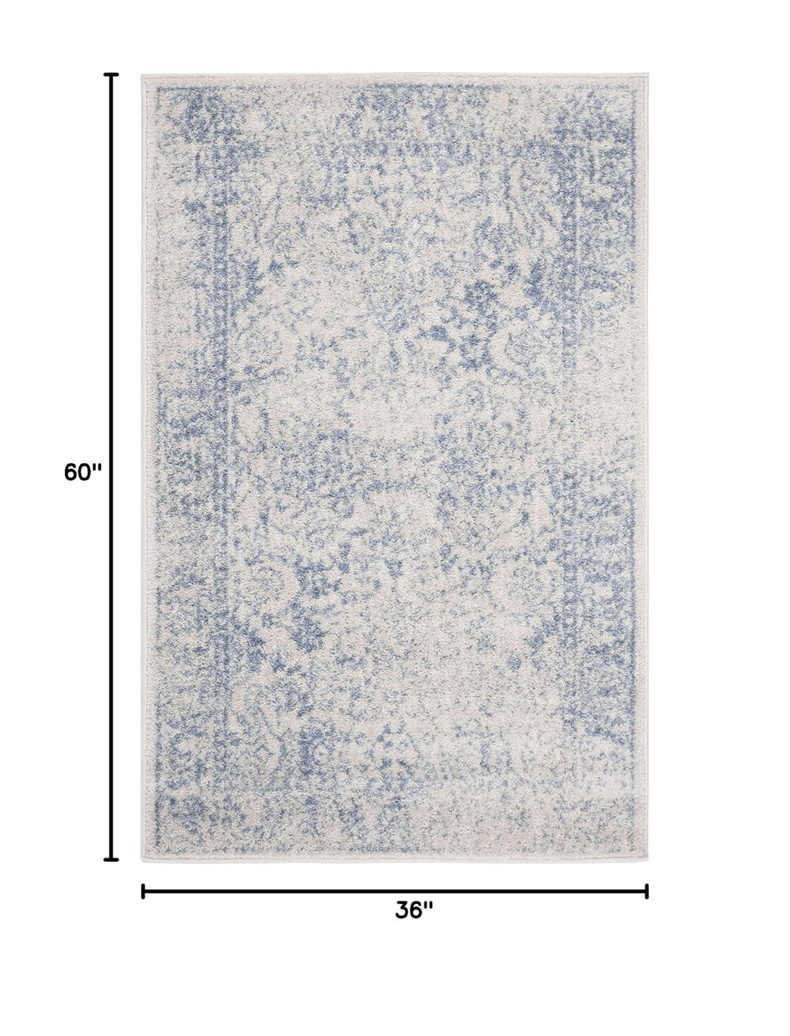 SAFAVIEH Adirondack Wyatt Traditional Distressed Area Rug, Ivory/Light Blue, 3' x 5'