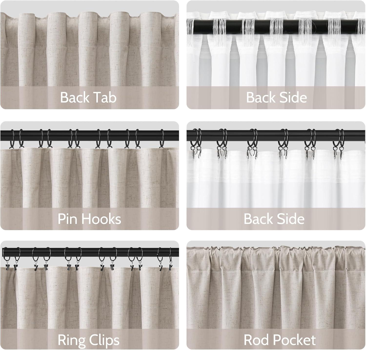 Hokku Designs Warm Taupe Curtain 96 Inches Long For Bedroom/Living Room Thermal Insulated Blackout Back Tab And Rod Pocket Dining Room Curtains Drapes 2 Panels - Taupe Tan,W52 X L96