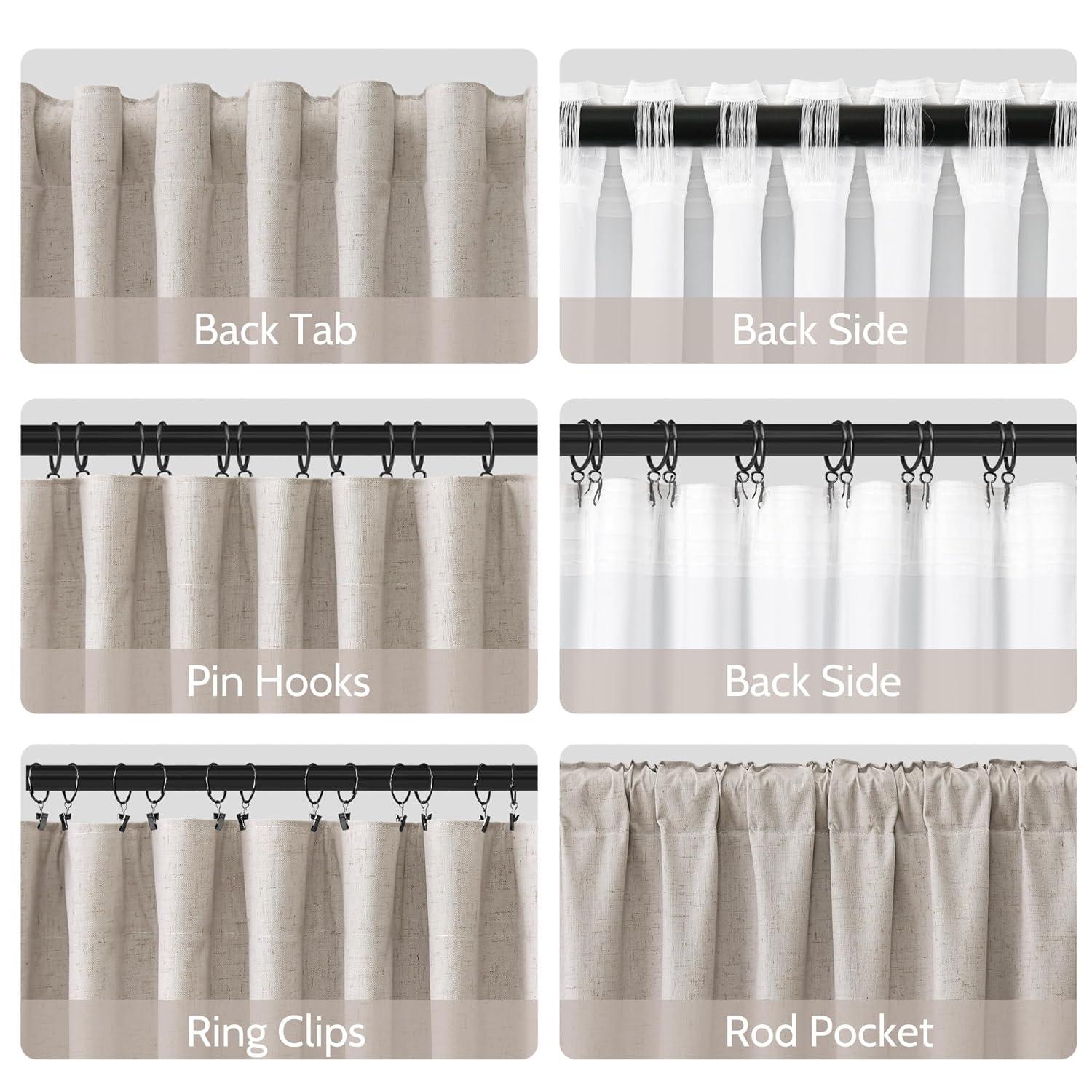 Hokku Designs Warm Taupe Curtain 96 Inches Long For Bedroom/Living Room Thermal Insulated Blackout Back Tab And Rod Pocket Dining Room Curtains Drapes 2 Panels - Taupe Tan,W52 X L96