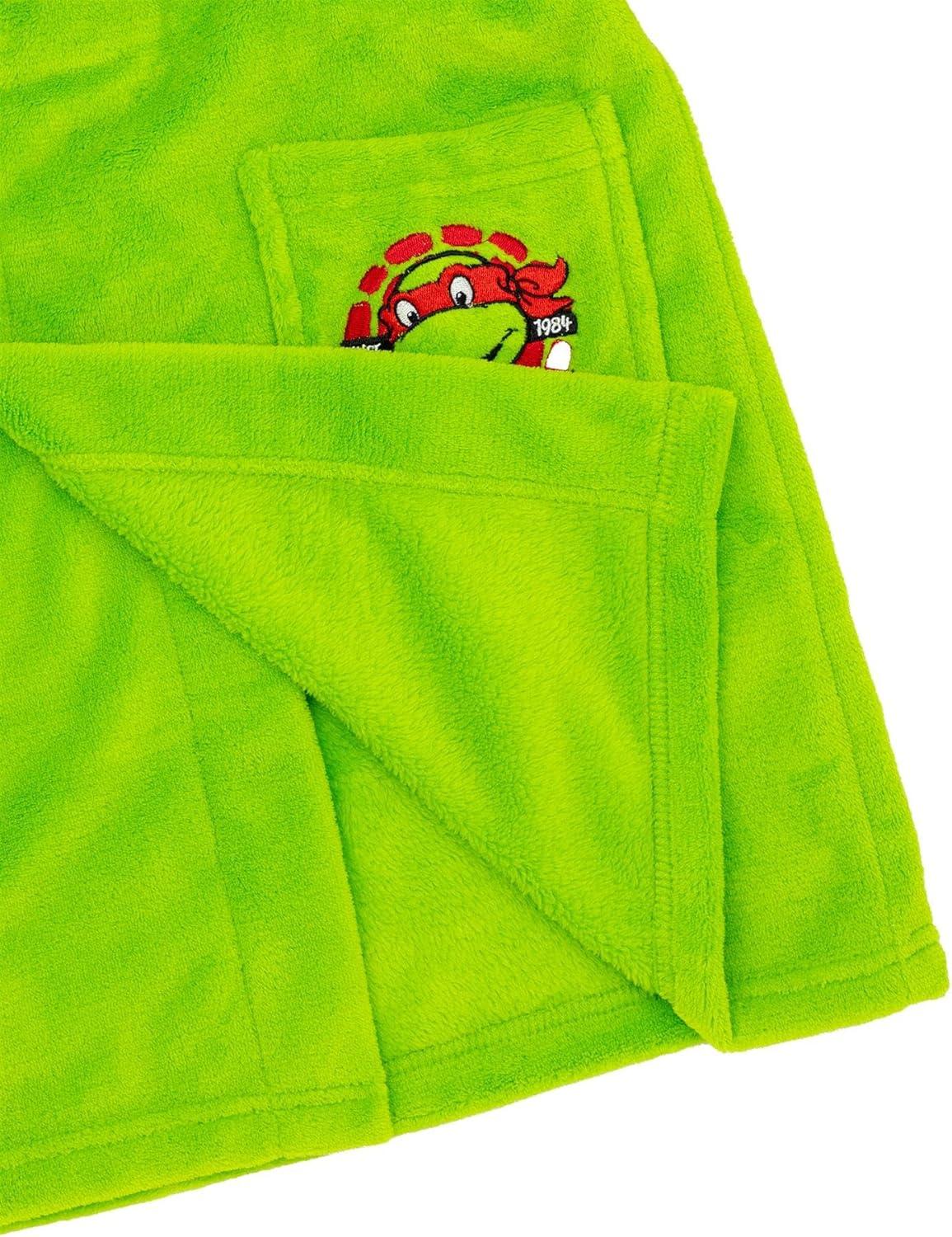 Teenage Mutant Ninja Turtles Boys Green Hooded Bathrobe
