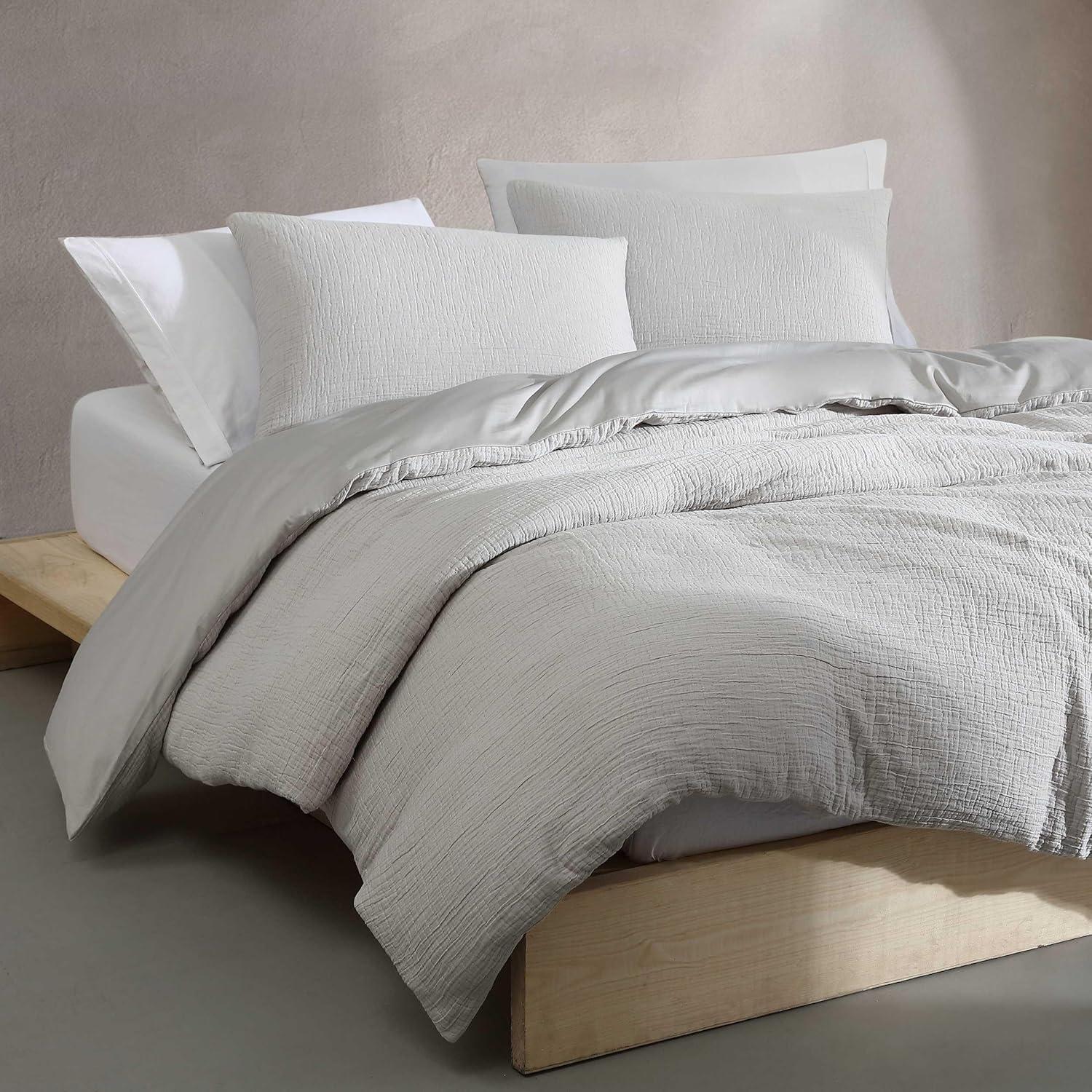 Calvin Klein Washed Texture Solid Cotton Duvet Cover Set