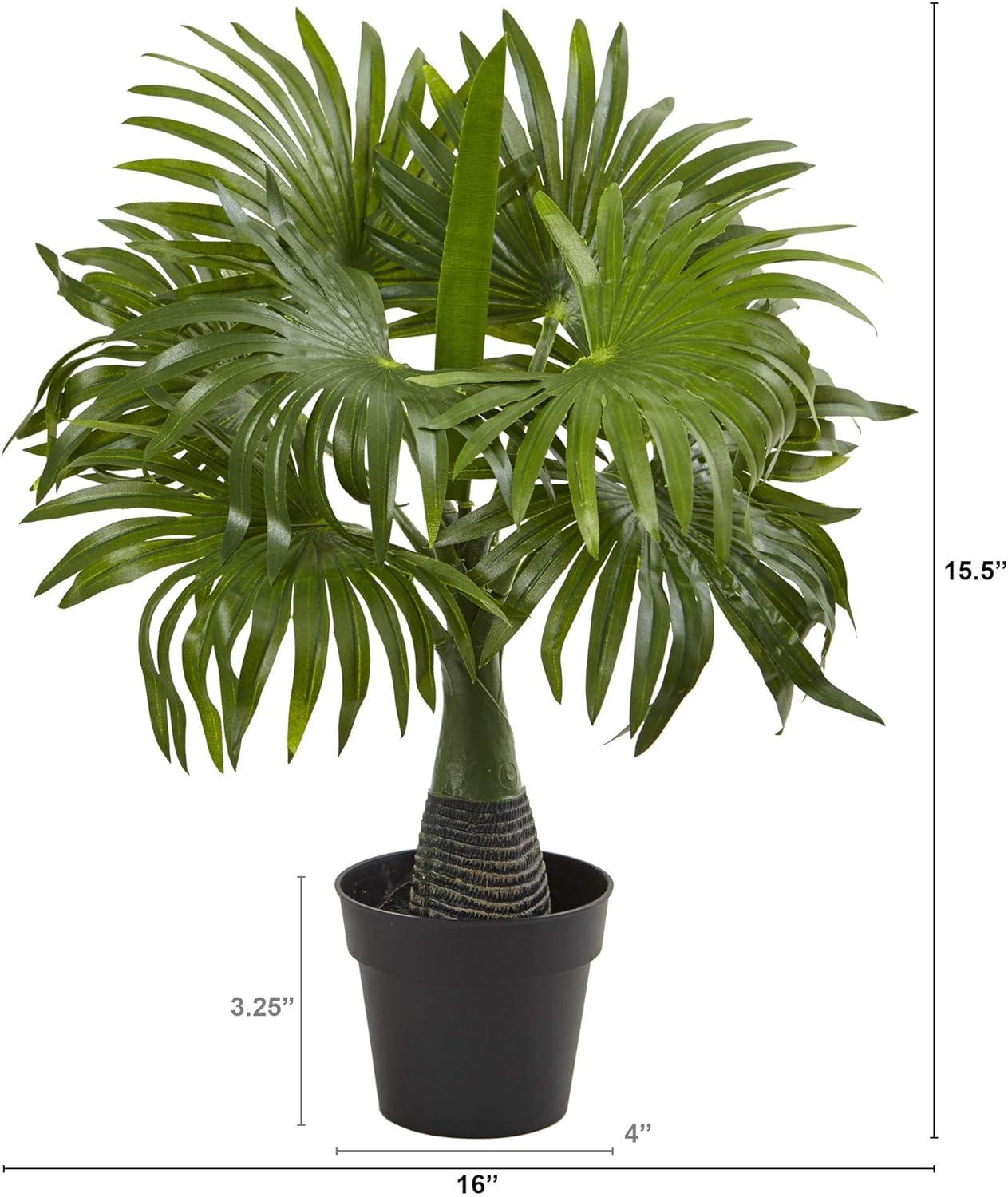 HomeStock Country Cottage 16In. Mini Fountain Palm Artificial Plant