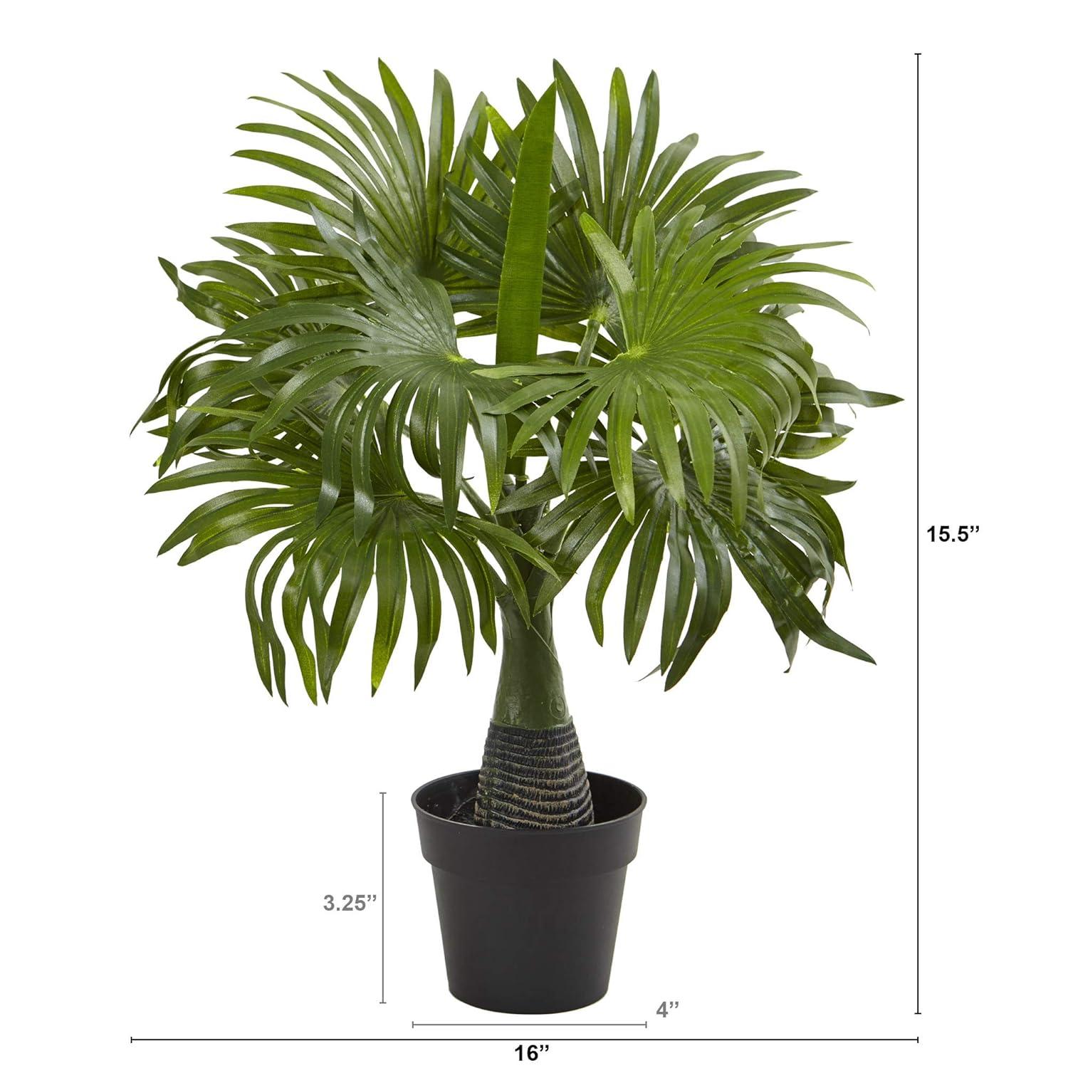 HomeStock Country Cottage 16In. Mini Fountain Palm Artificial Plant