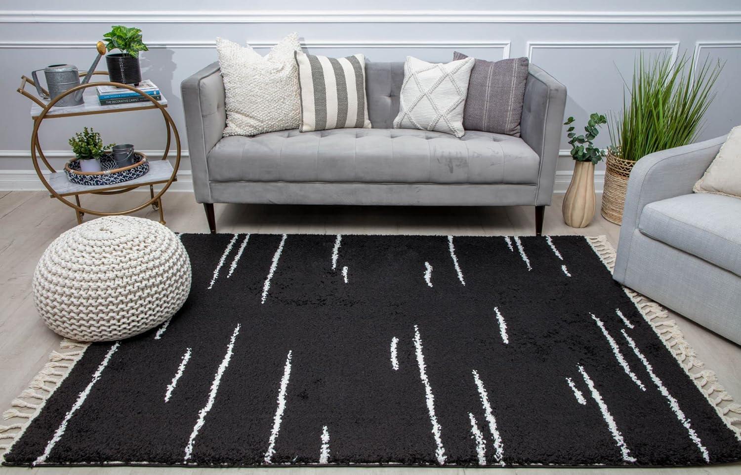 George Oliver Colletti Bennett Abstract Introspective Black Area Rug