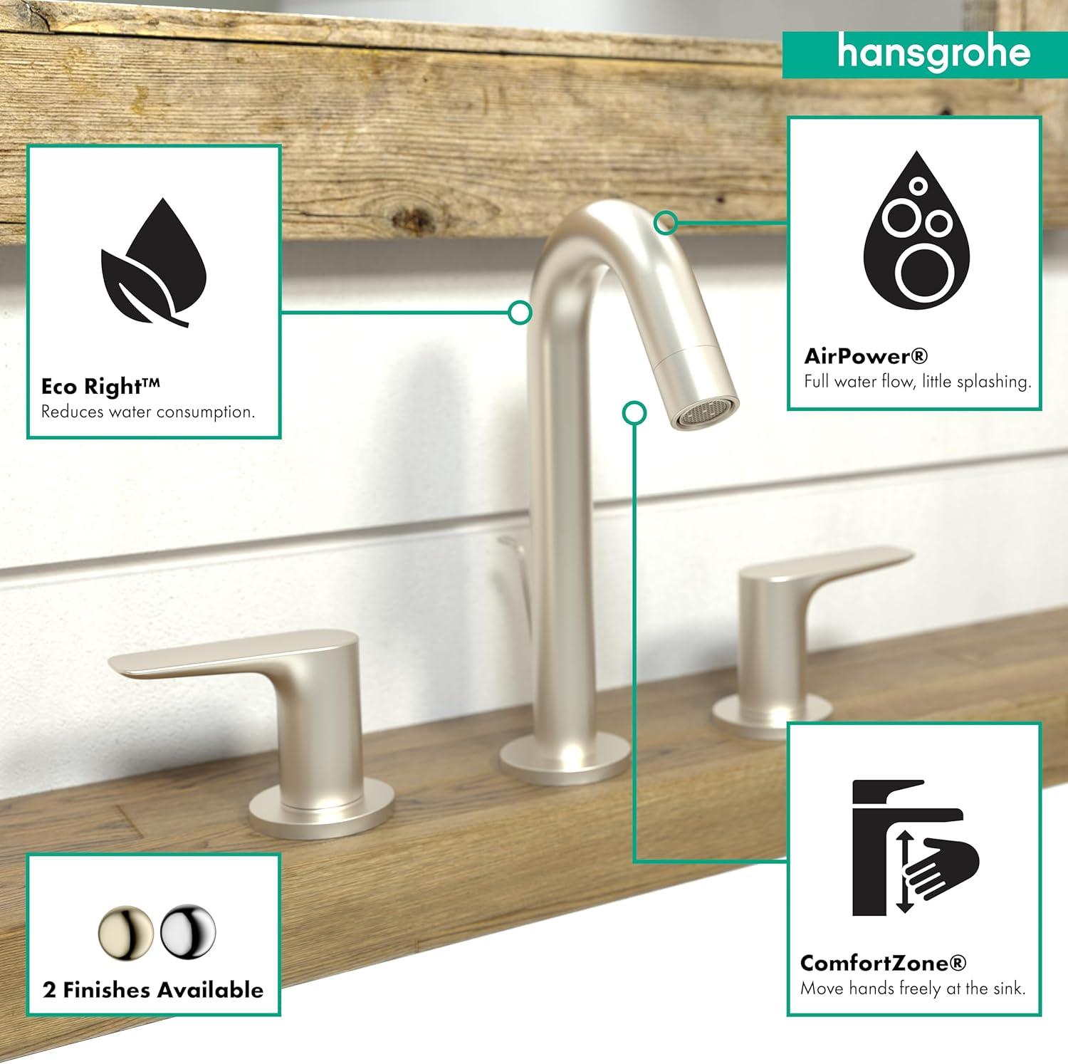 Logis Widespread Bathroom Faucet with Drain Assembly