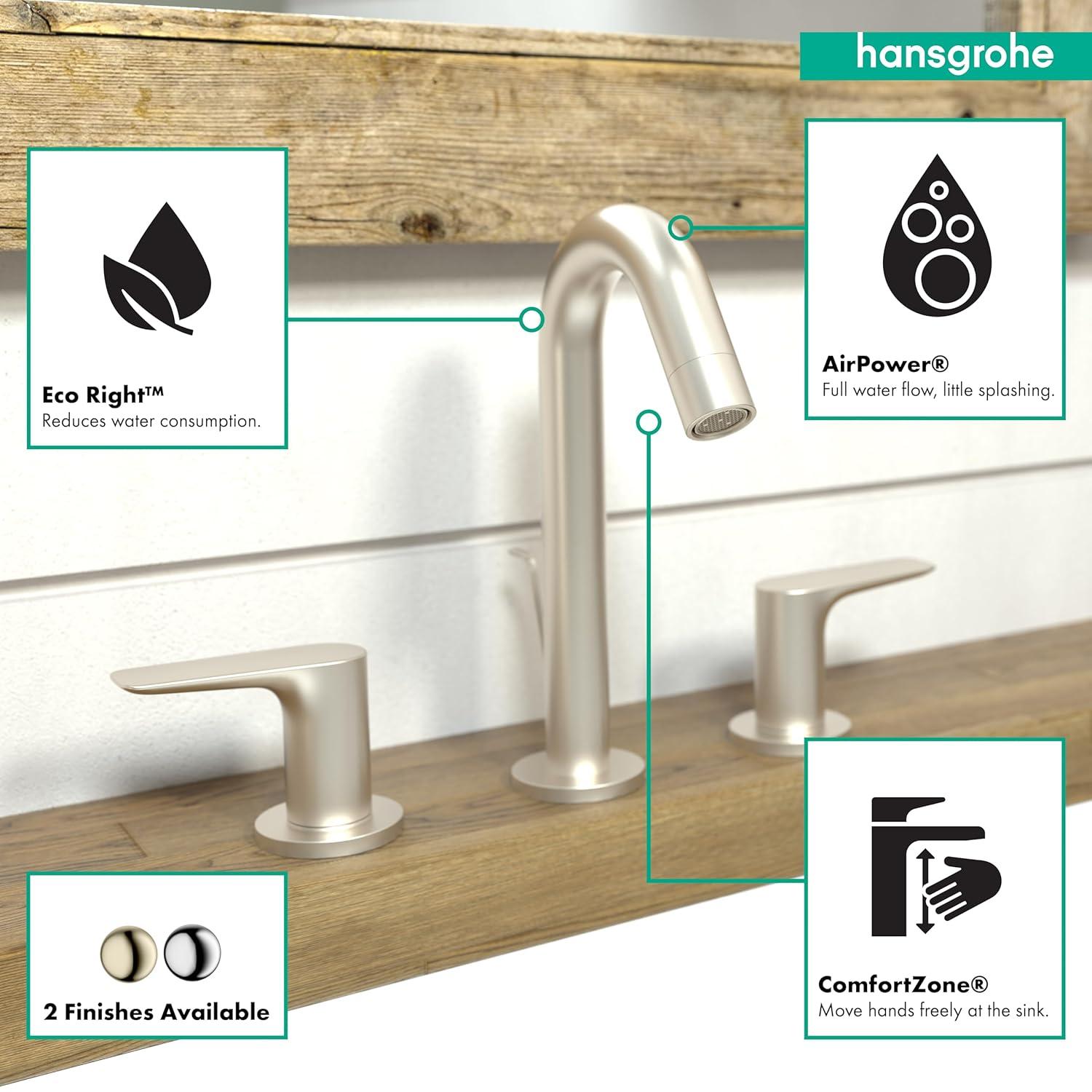 Logis Widespread Bathroom Faucet with Drain Assembly