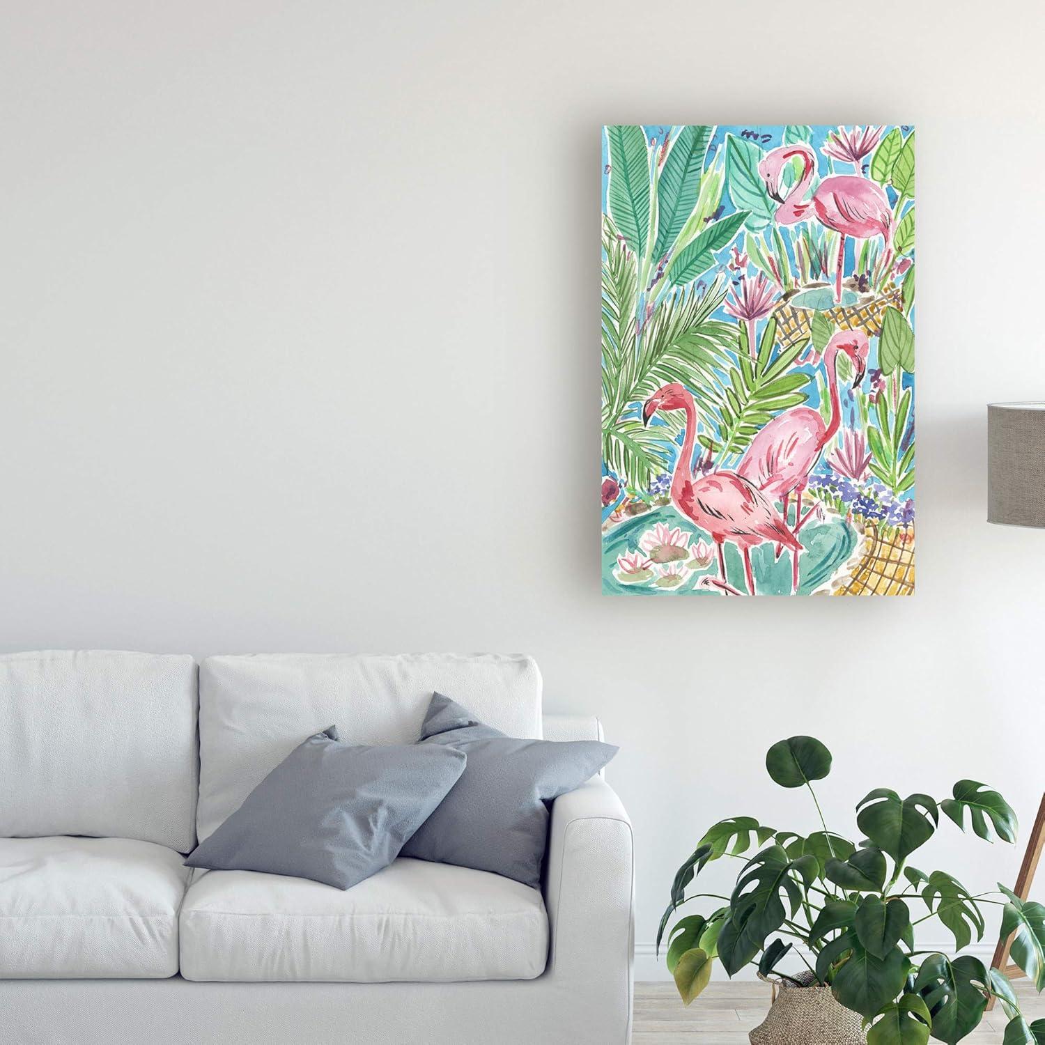 Trademark Fine Art 'Flamingo Paradise I' Canvas Art by Melissa Wang