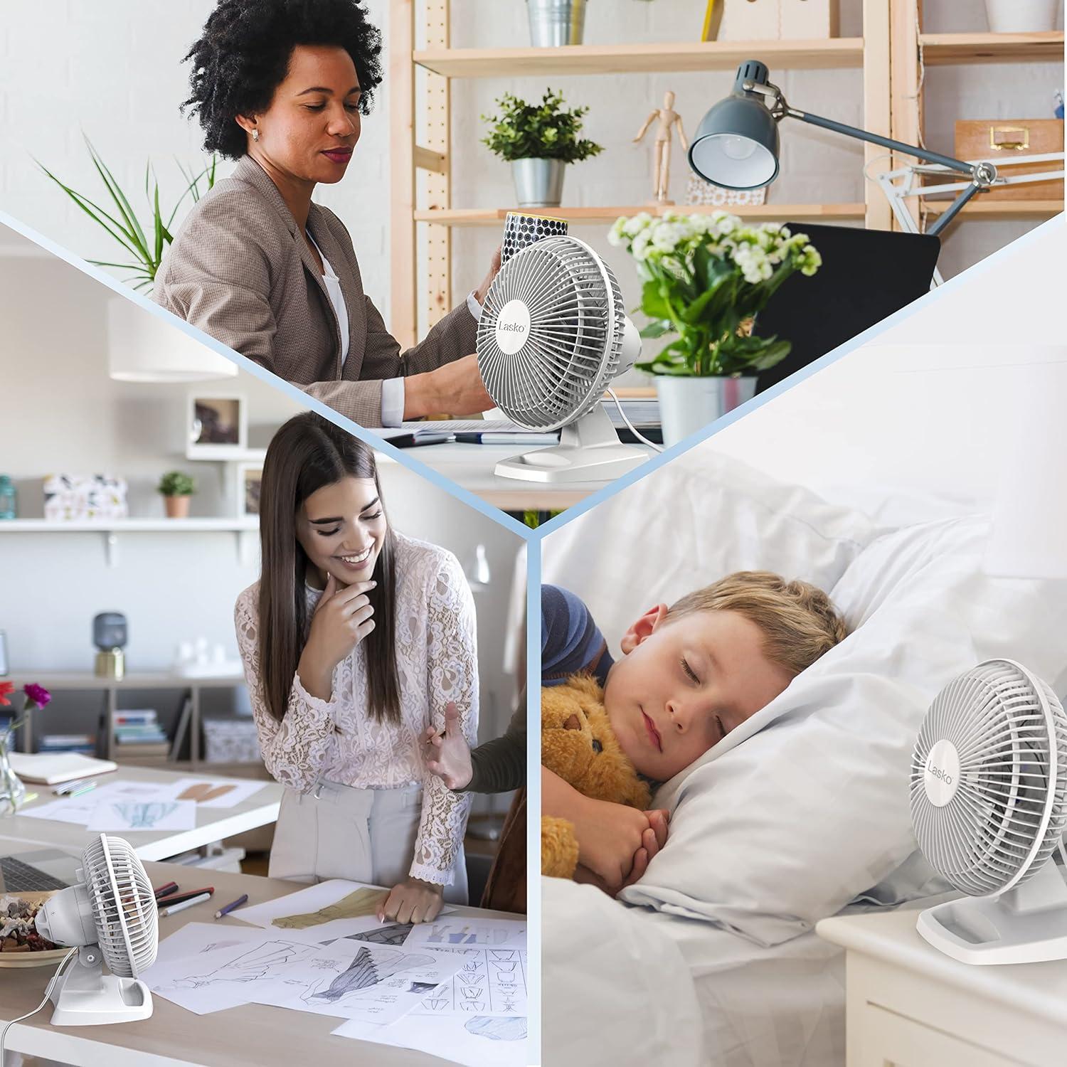 Lasko 2002W Personal Fan, 6-Inch, White