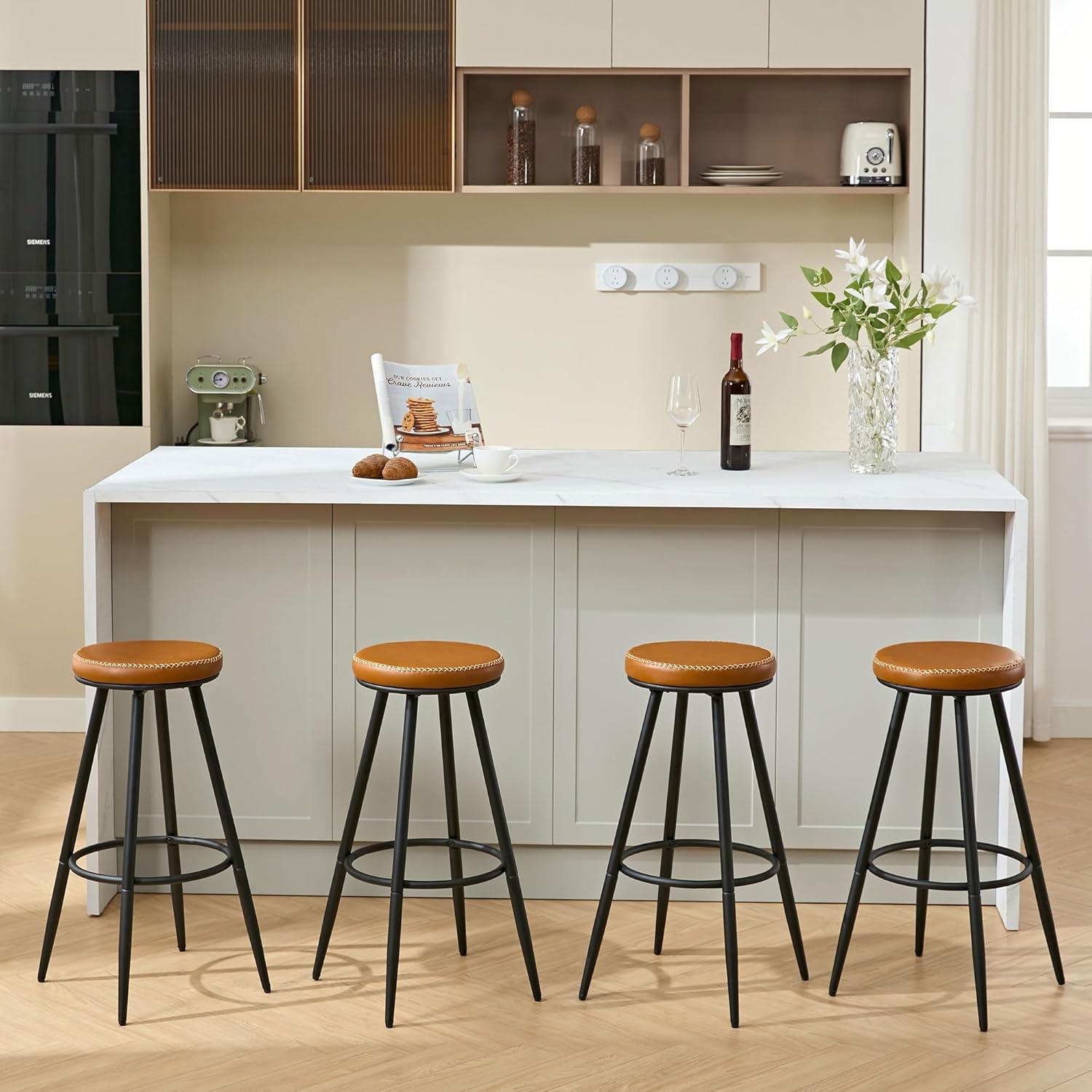 Swivel Backless Counter Height Bar Stools(Set of 2)