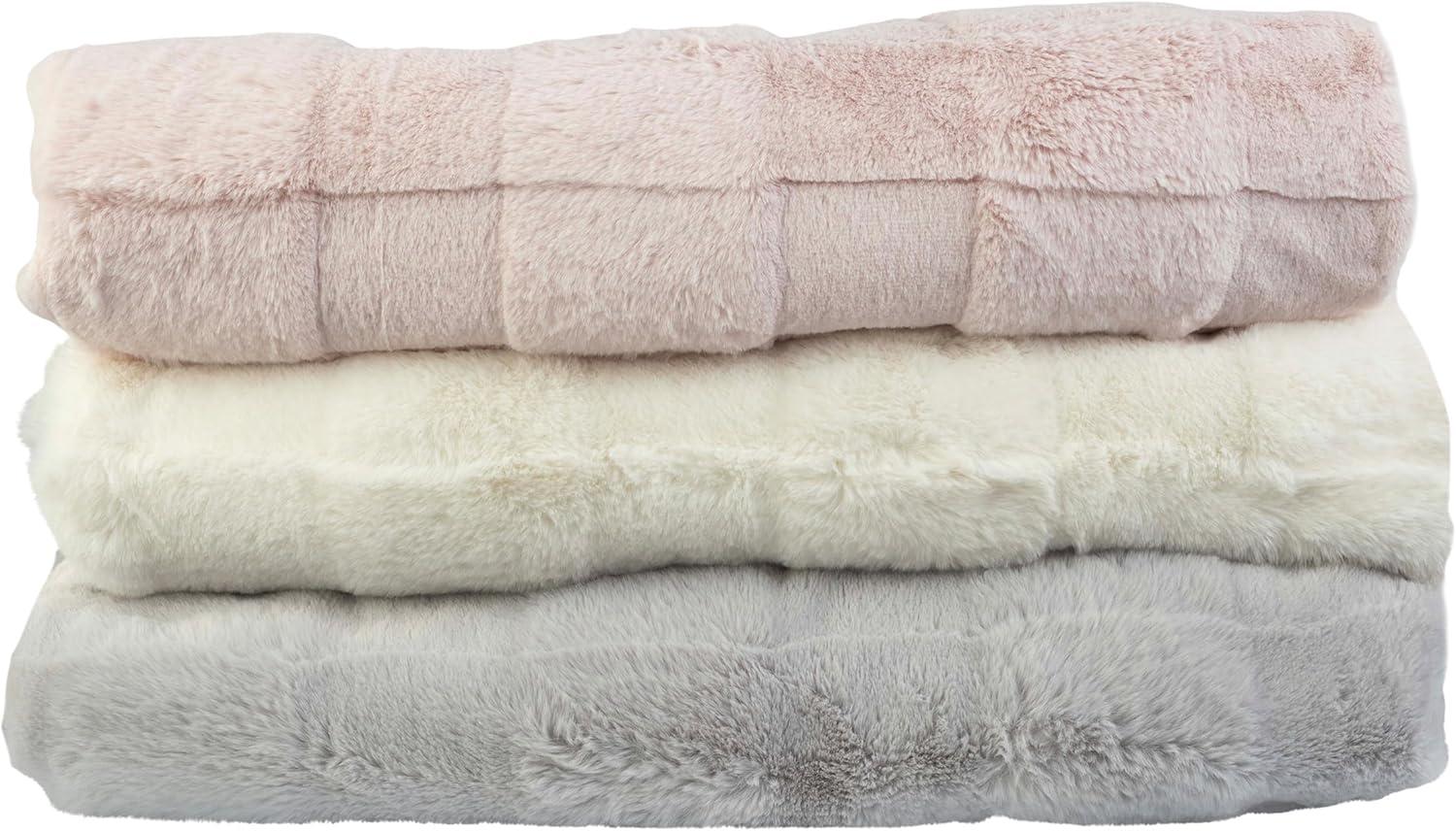 Lavish Home 60x80 Jacquard Faux Fur Blanket