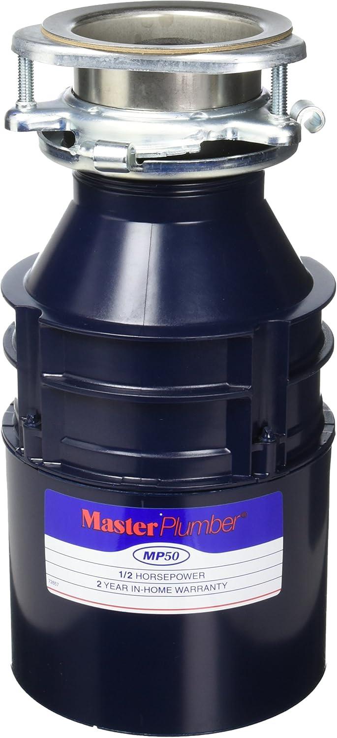 MasterPlumber 0.5 HP Black and Silver Waste Disposer