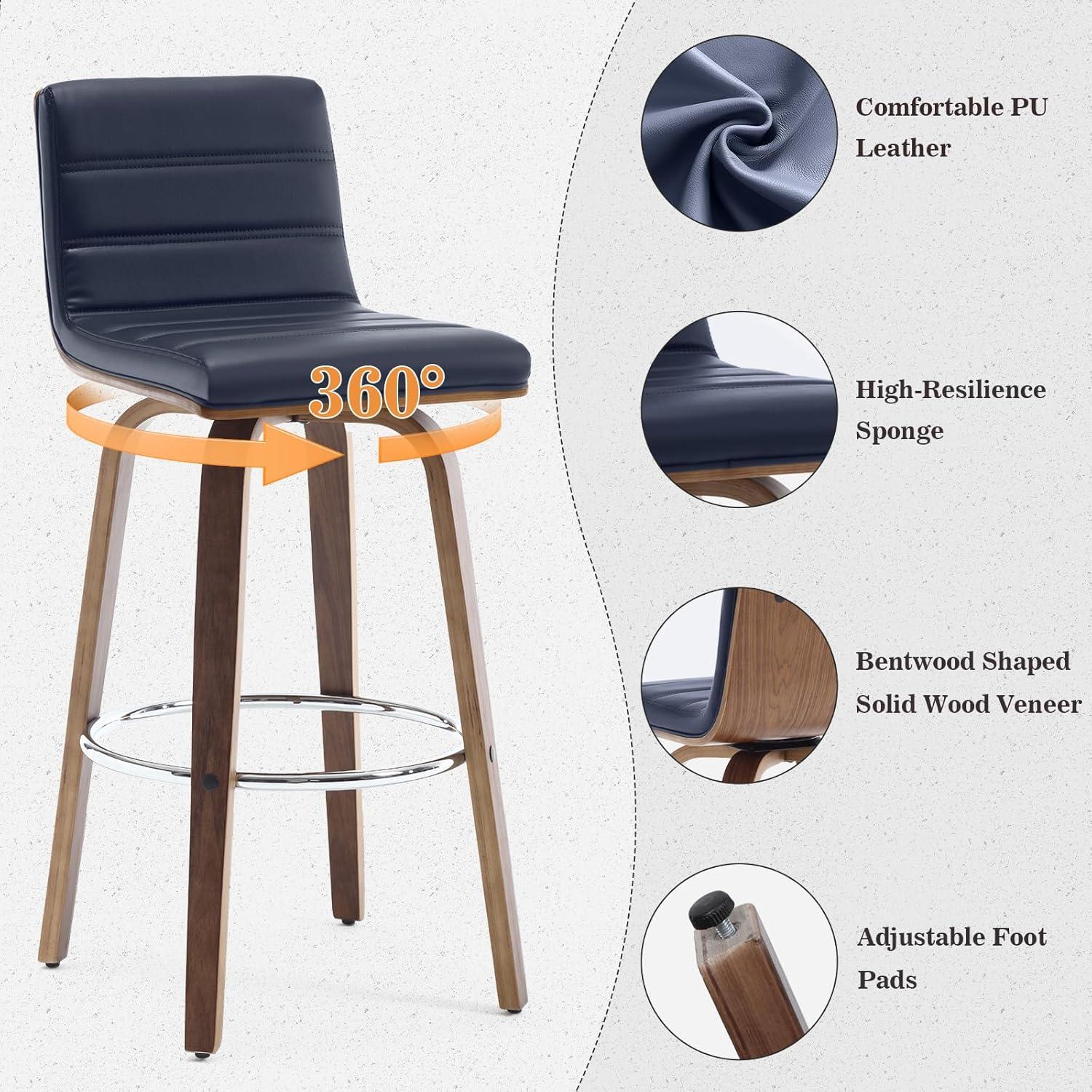 Corrigan Studio® Upholstered Swivel Stool (Set of 2)