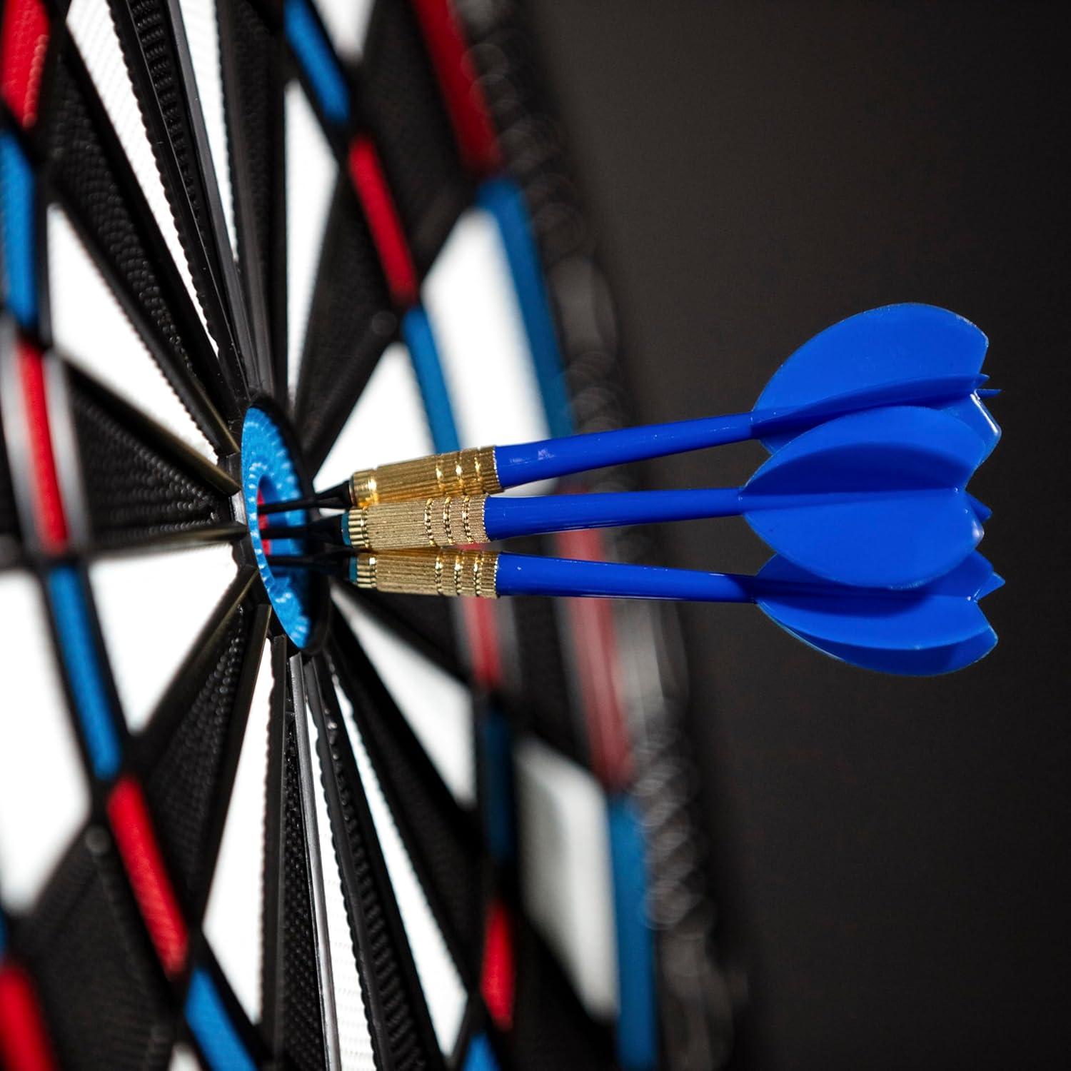 Accudart 12pk Soft Tip Dart Set - 4 Team Colors - White, Blue, Red, Black - Steel Barrels - Multi Use - One Piece Construction