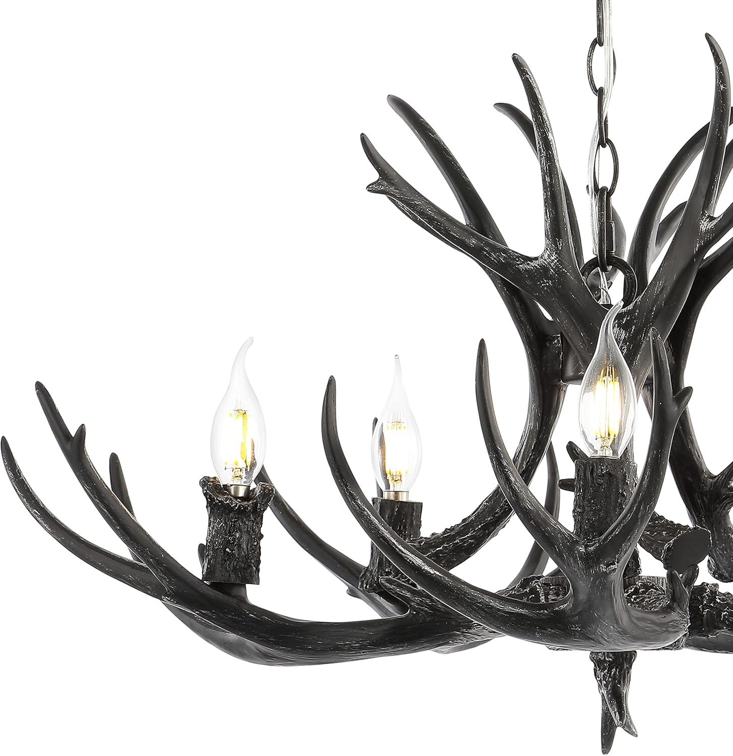 Eldora Black Resin Antler 5-Light Adjustable Chandelier