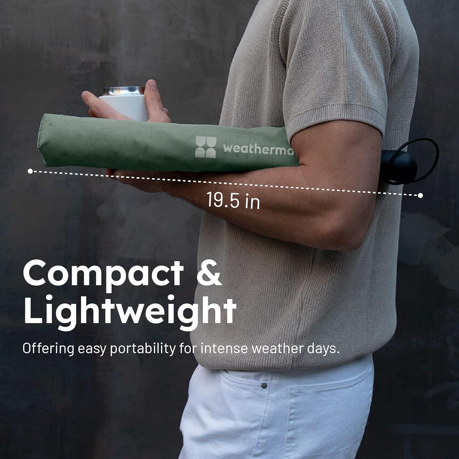 Weatherman Umbrella - Collapsible Umbrella - Windproof Umbrella Resists Up to 55 MPH Winds (Black)