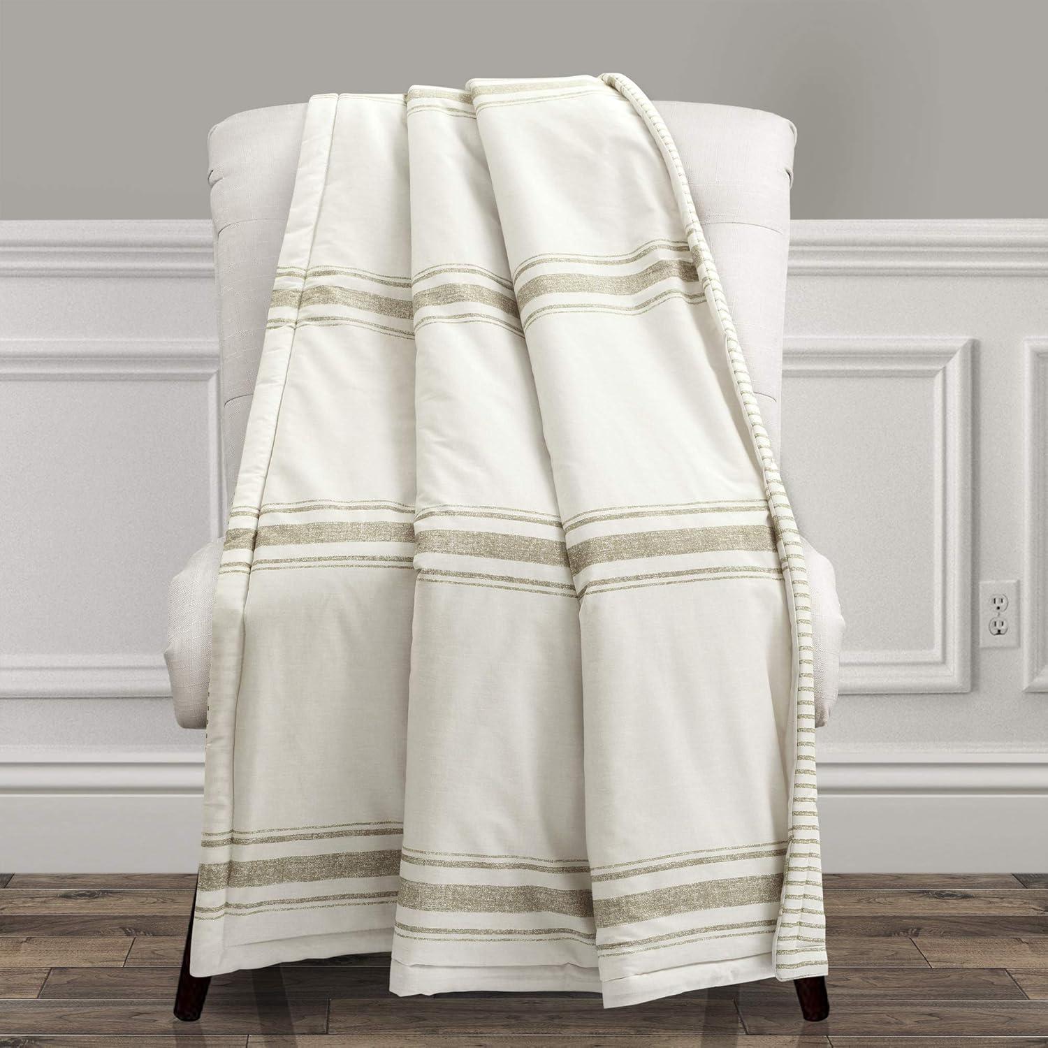 50"x60" Farmhouse Striped Throw Blanket - Lush Décor