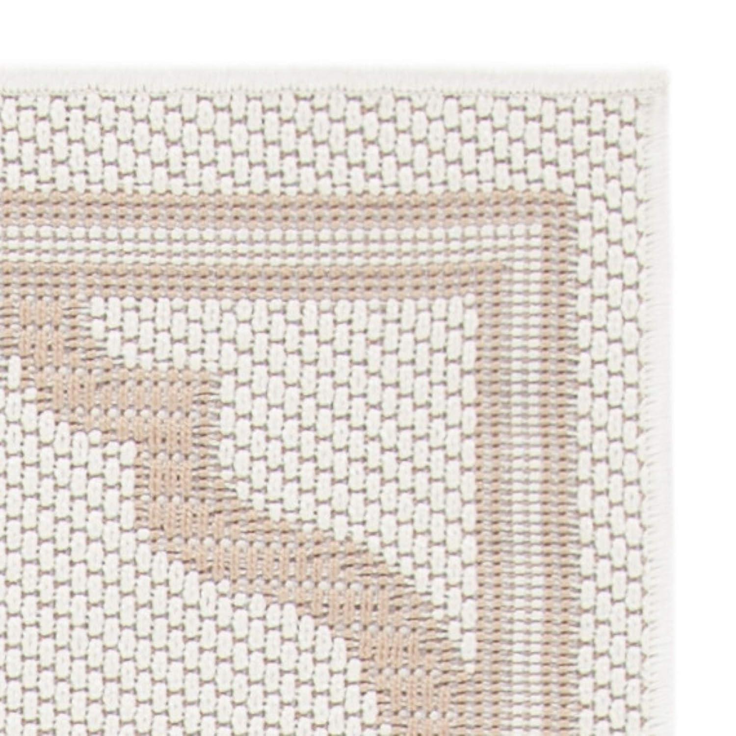 SAFAVIEH Bermuda Tamaya Geometric Machine Washable Indoor/Outdoor Area Rug, Ivory/Beige, 8' x 10'