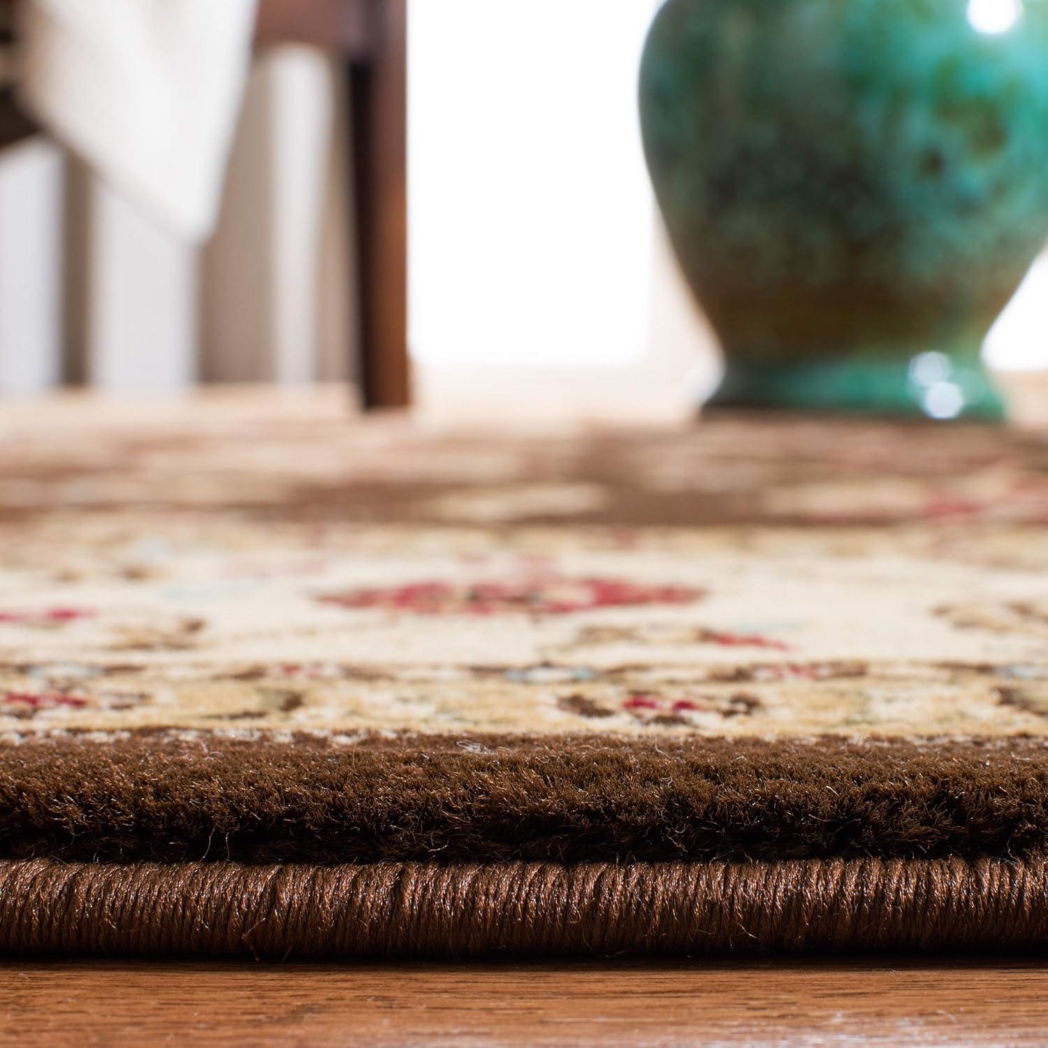 Lyndhurst LNH553 Power Loomed Area Rug - Brown/Ivory - 8'x11' - Safavieh
