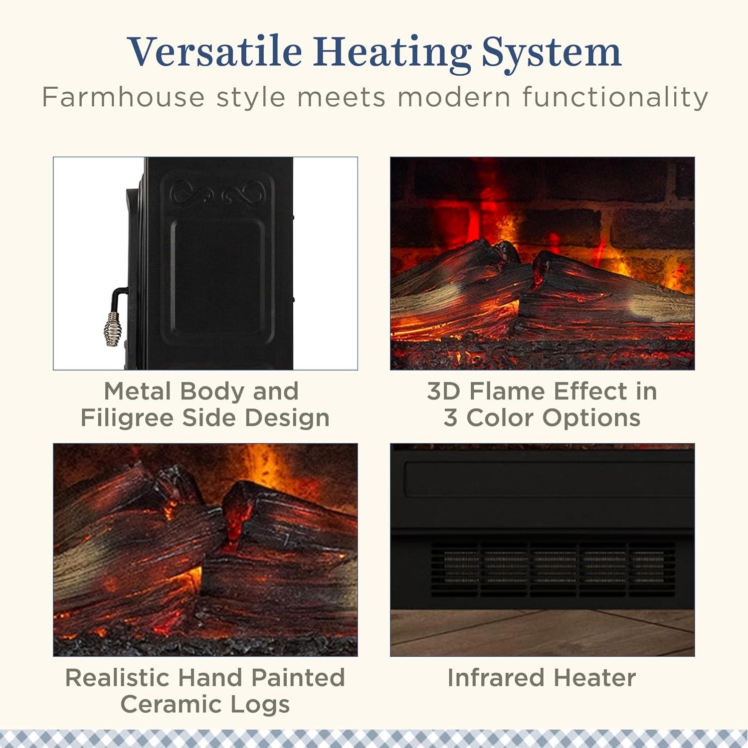 Country Living Country Living Smart Infrared Electric Fireplace Stove Heater, Alexa and Google Home Compatible