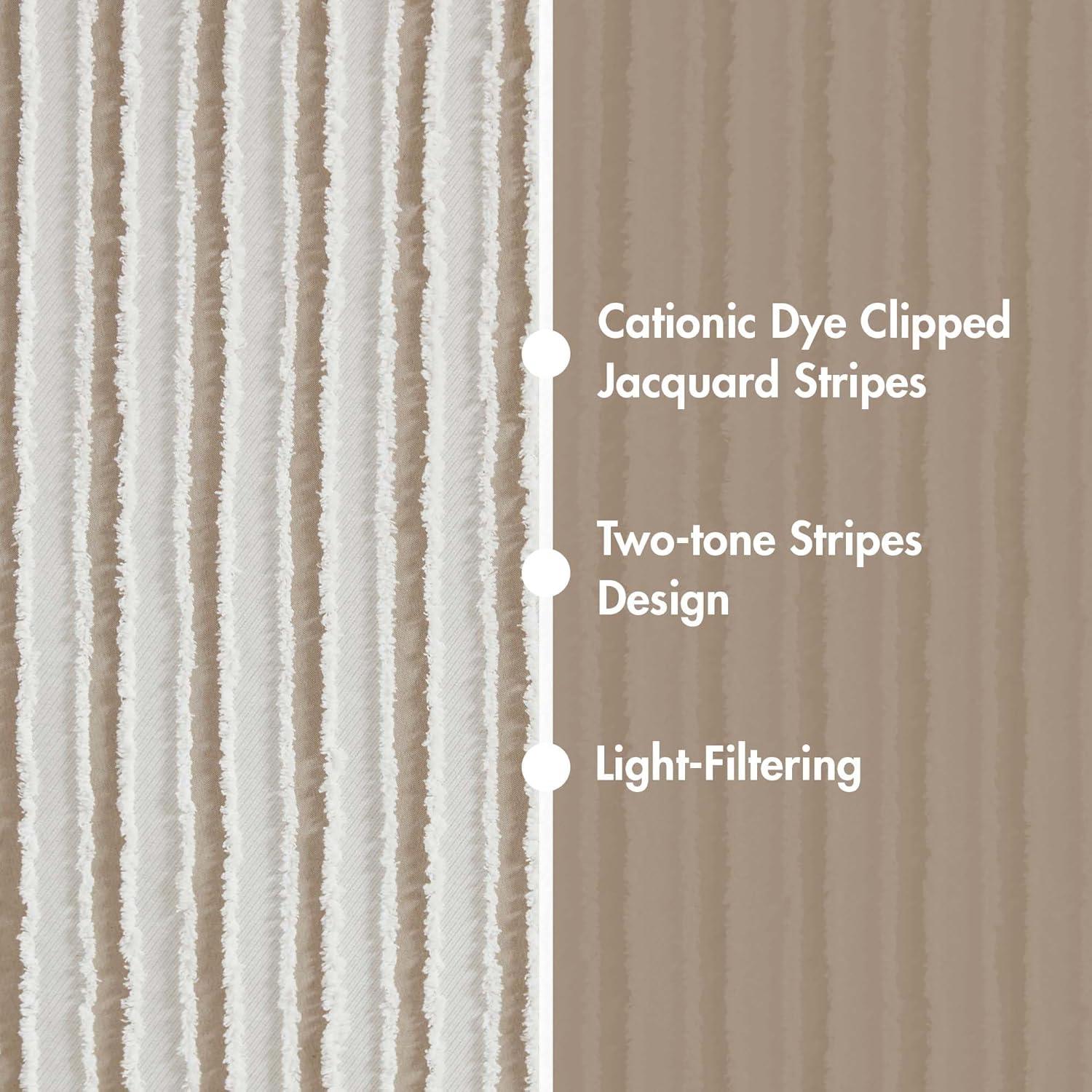 Extended Nude Textured Polyester Light-Filtering Drapes